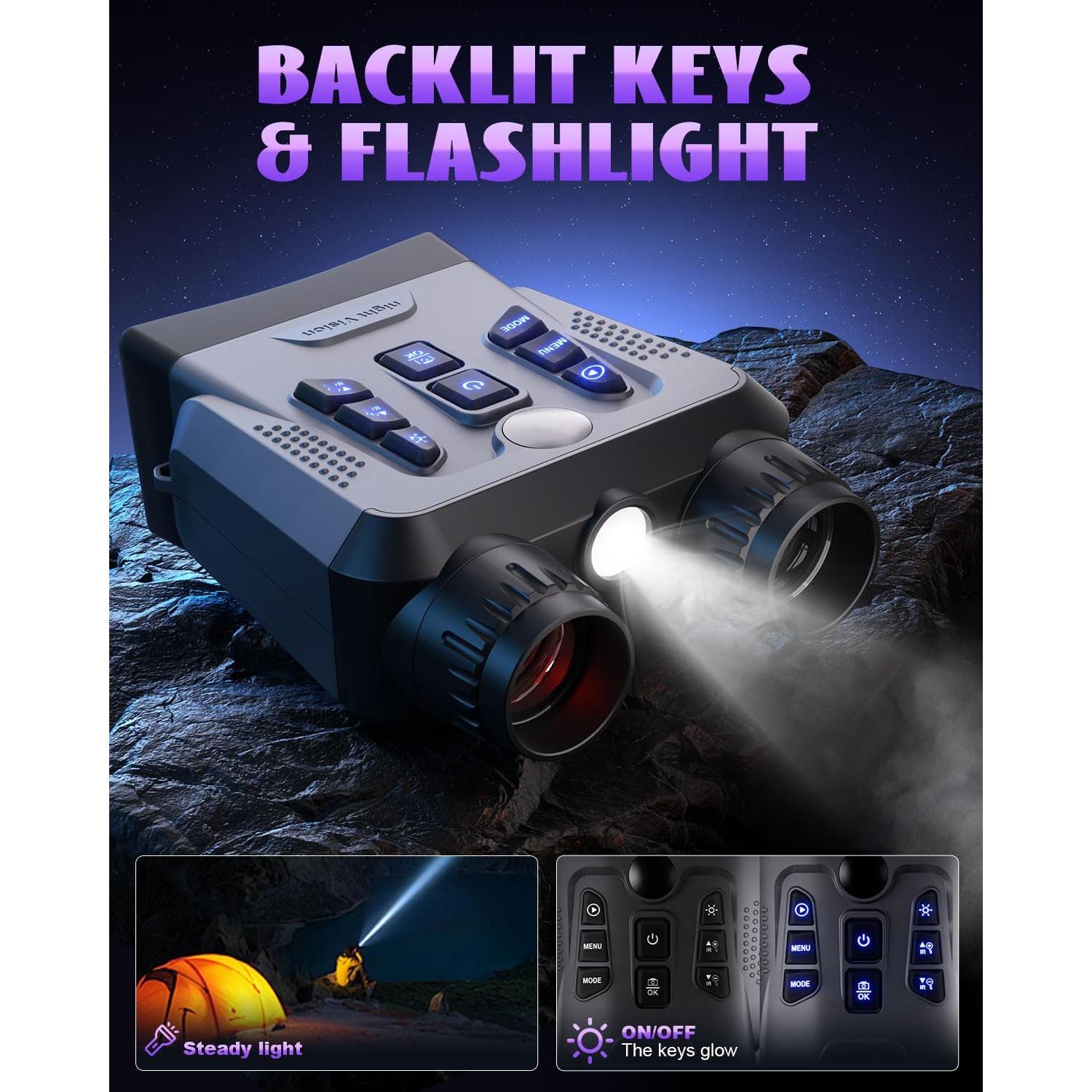 Gafas de Visión Nocturna 4K Hittymoon con Zoom 10X y 32GB