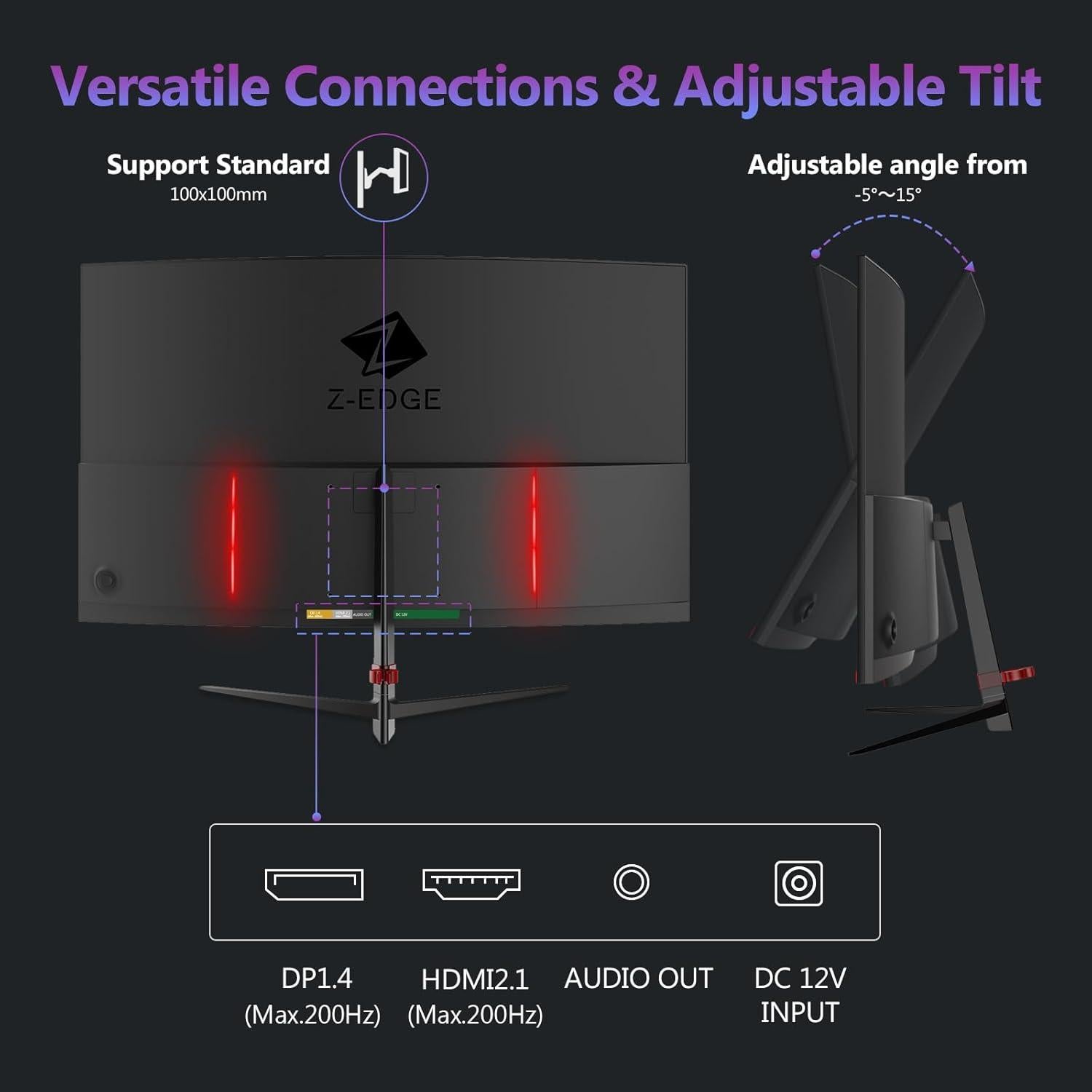 Monitor Curvo para Juegos Z-Edge UG27 27" FHD 200Hz 1ms