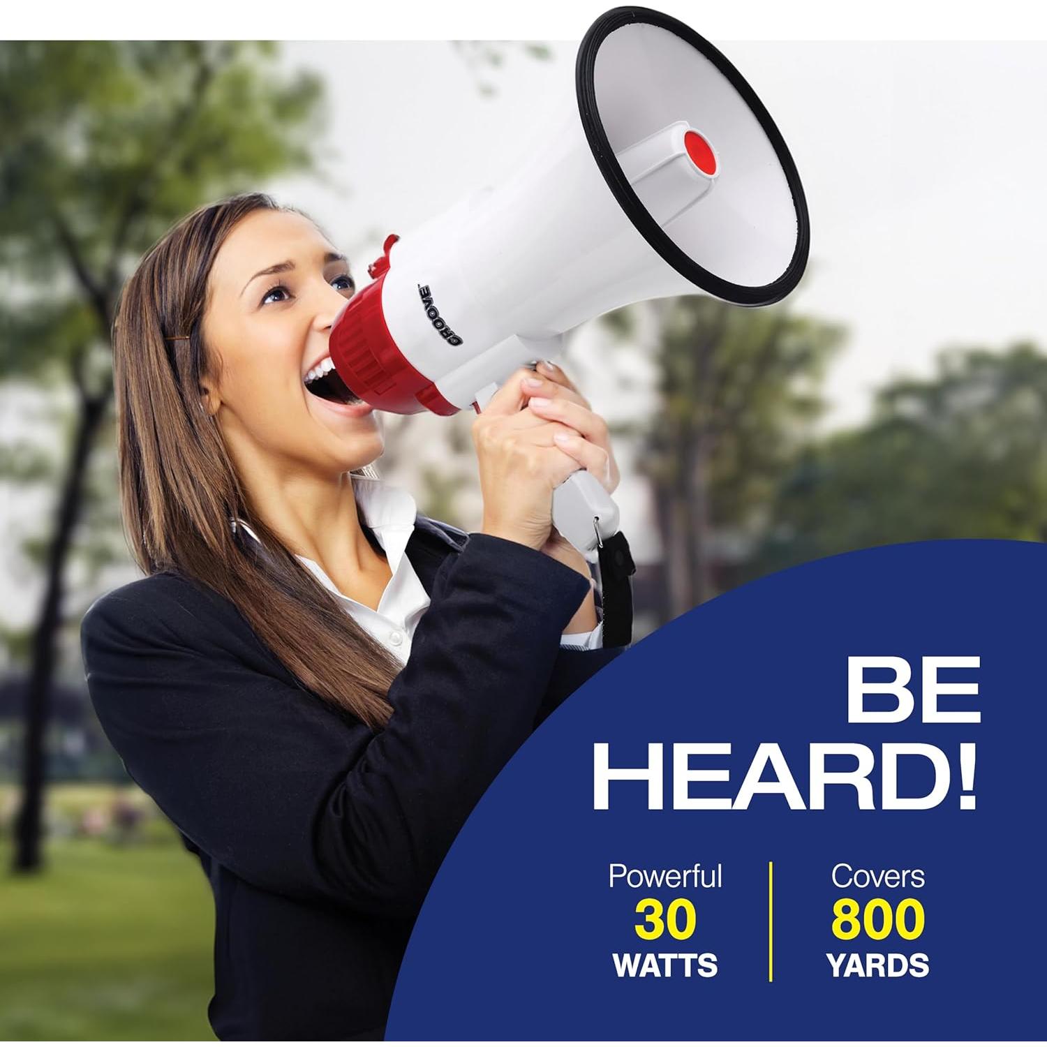 Megáfono Croove FBA_733 30W con Sirena y Música