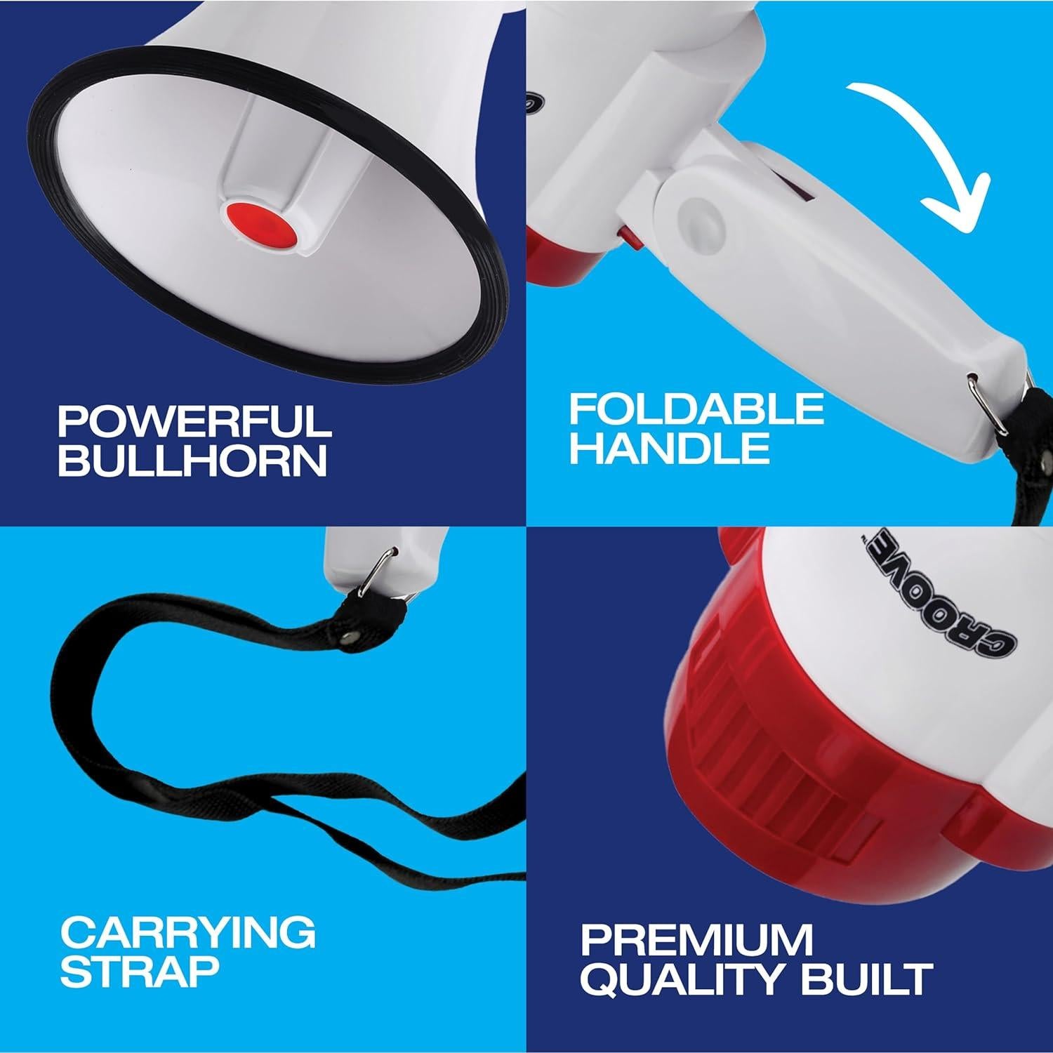 Megáfono Croove FBA_733 30W con Sirena y Música