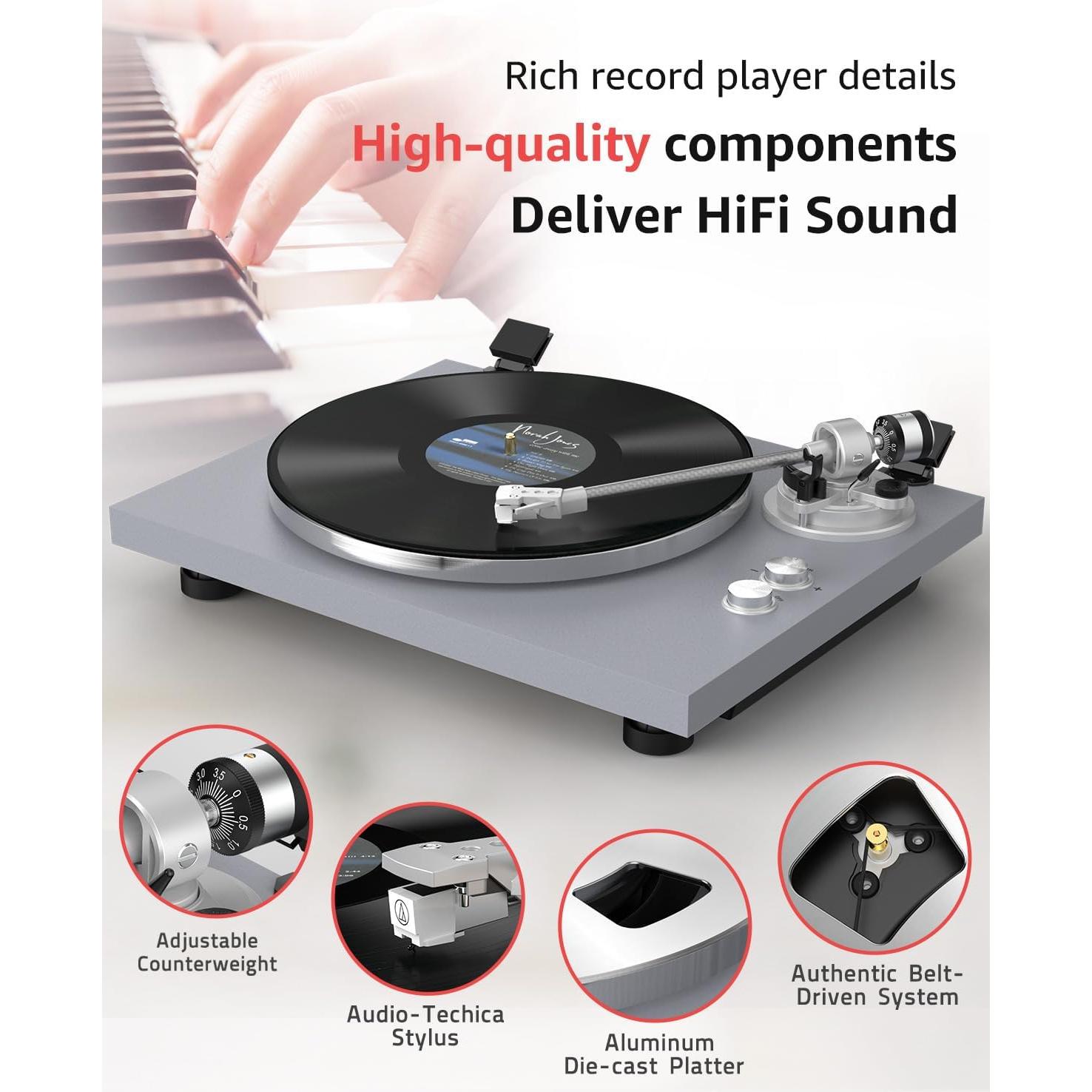 Tocadiscos Inalámbrico Retrolife HQ-KZ006 Brazo de Carbono