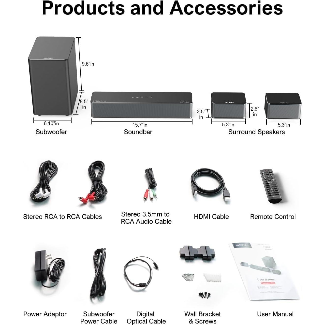 Barra de Sonido 5.1 ULTIMEA Poseidon D60 con Dolby Atmos 410W