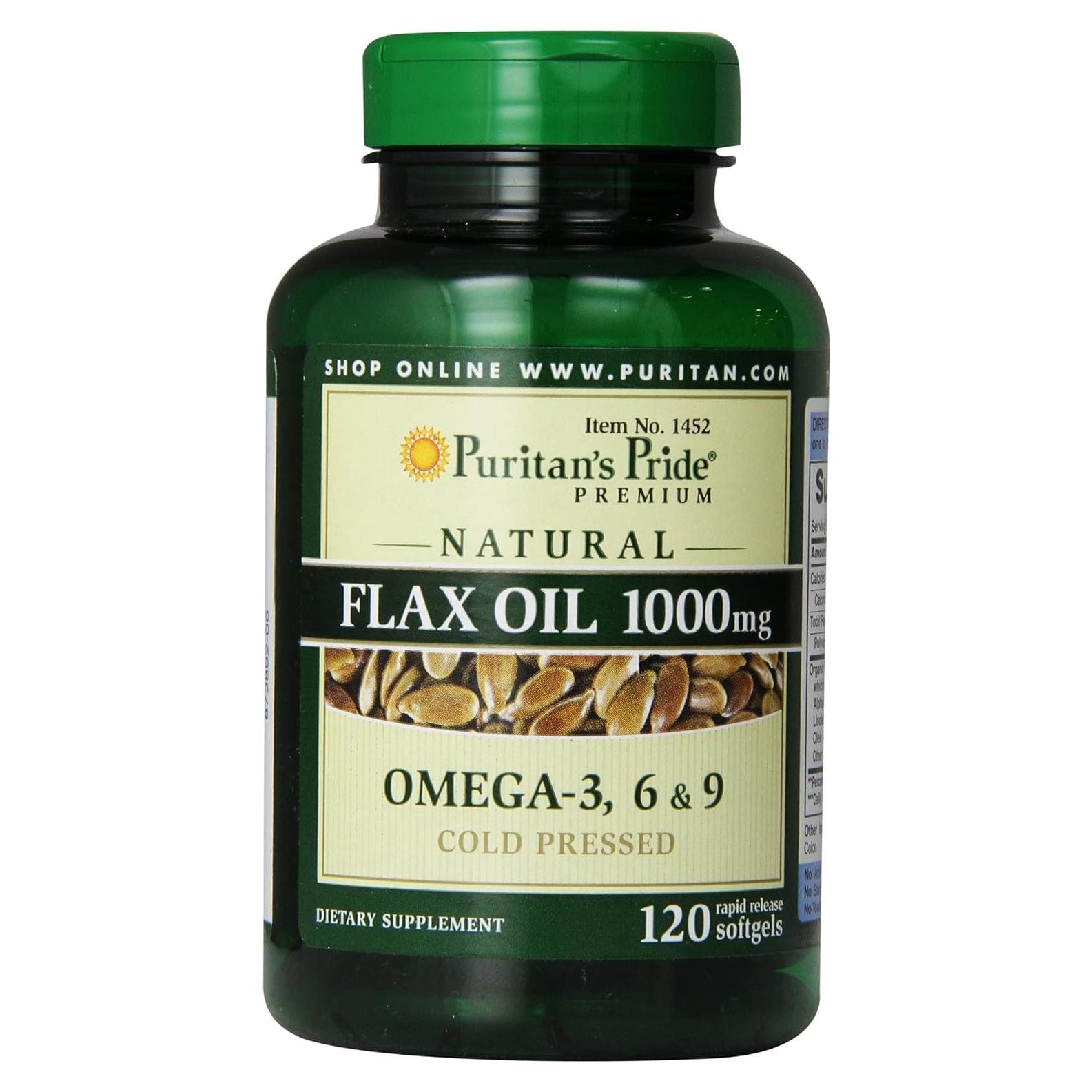 Aceite de Linaza Natural Puritan's Pride 1000 mg Omega 3, 6 y 9