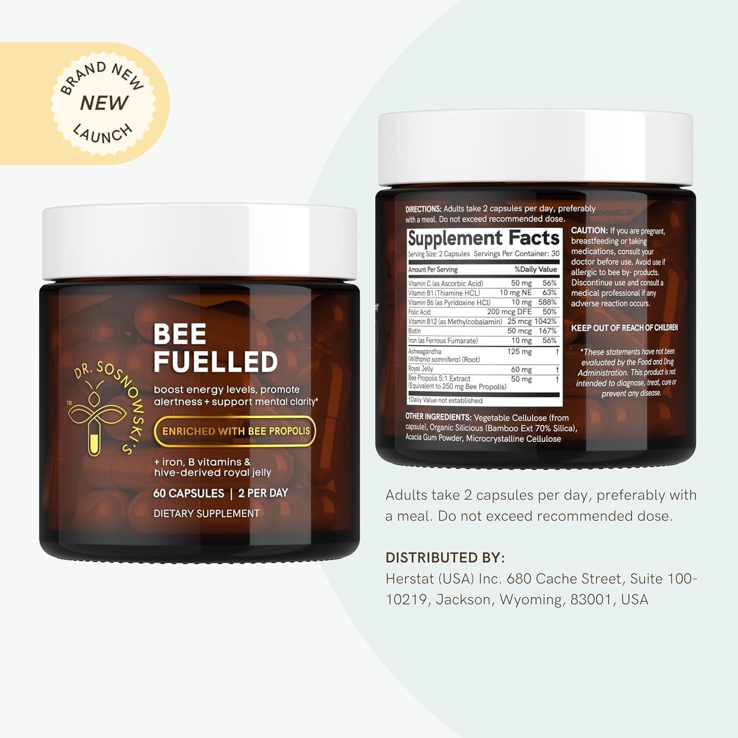 Cápsulas Vegetales Bee Fuelled Dr Sosnowski 60ct Energía B