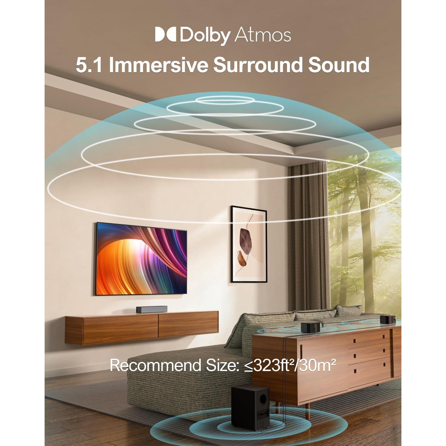 Barra de Sonido ULTIMEA Poseidon D60 5.1 Dolby Atmos 410W