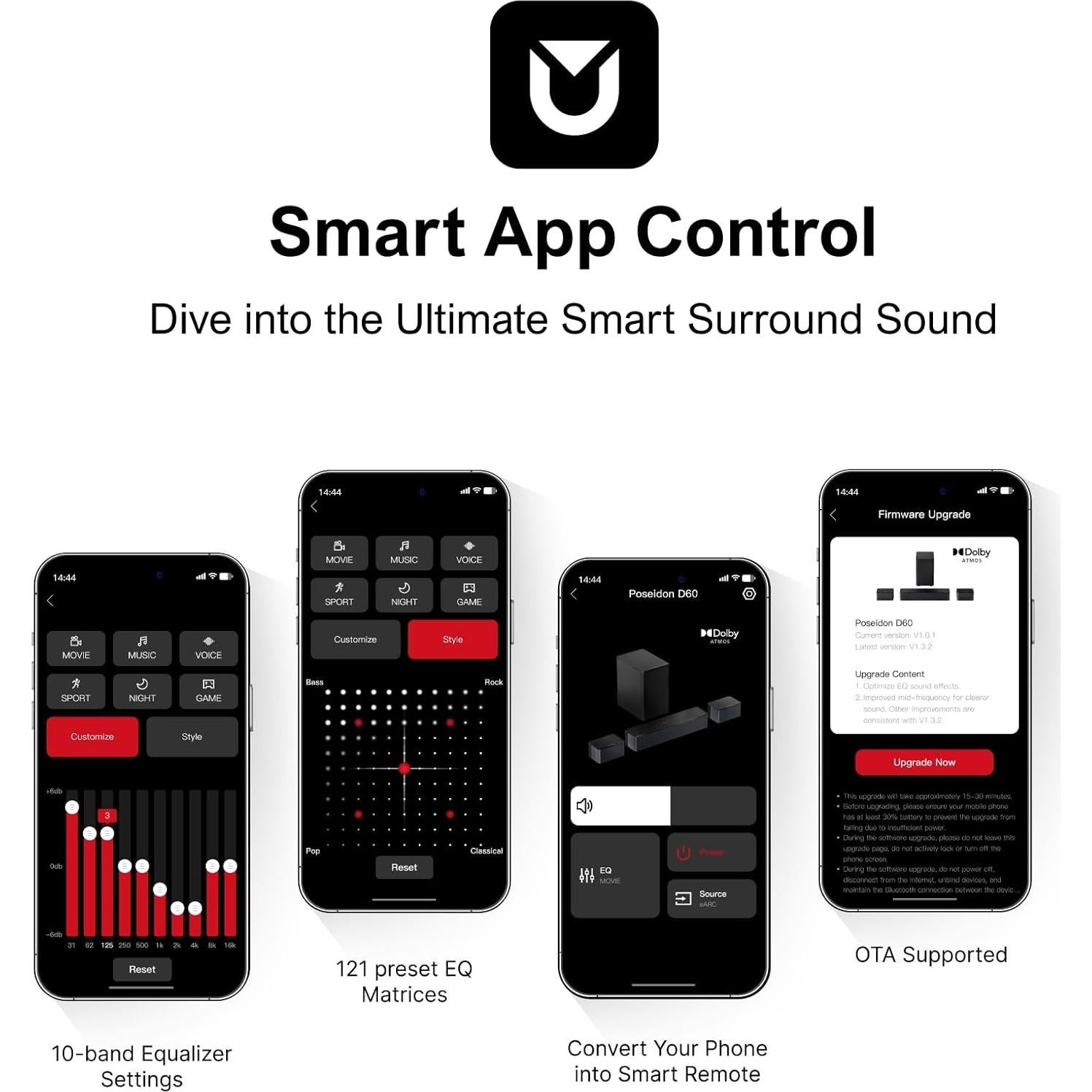 Barra de Sonido ULTIMEA Poseidon D60 5.1 Dolby Atmos 410W