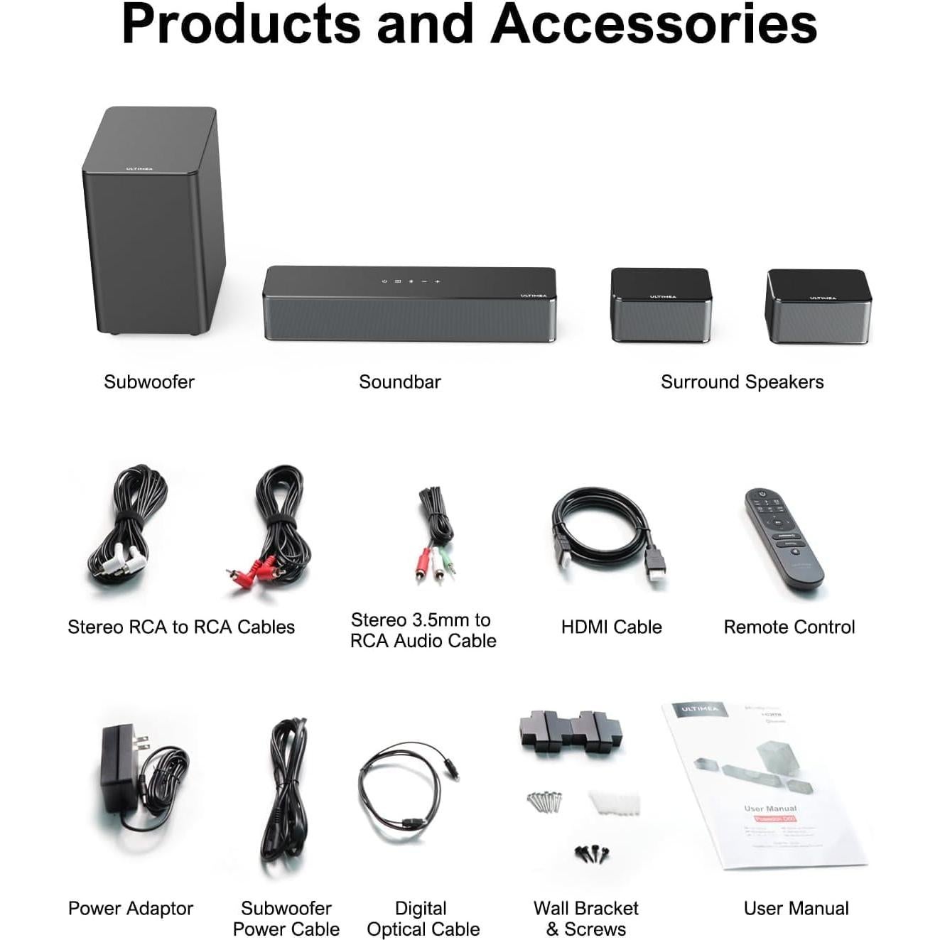 Barra de Sonido ULTIMEA Poseidon D60 5.1 Dolby Atmos 410W