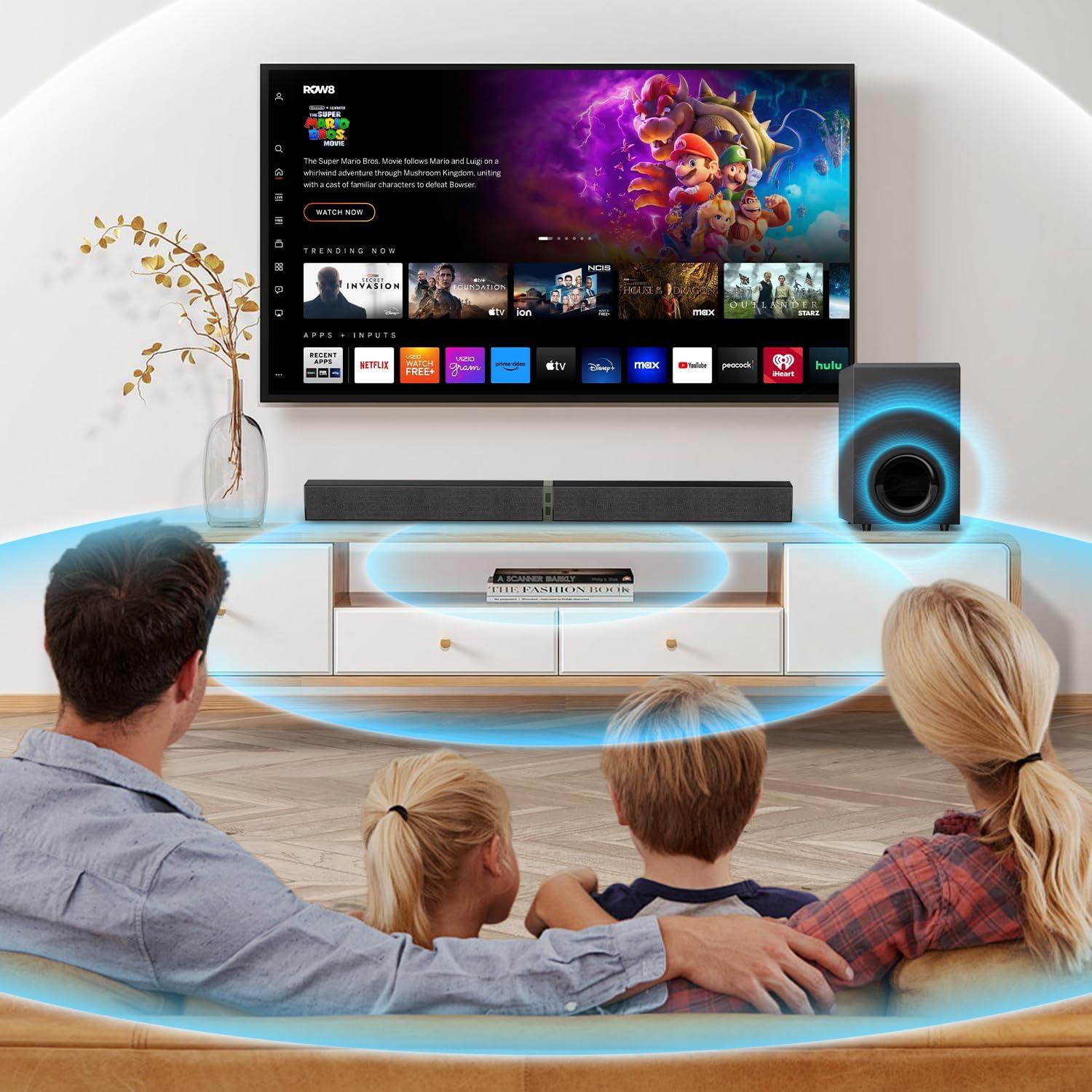 Barra de Sonido MZEIBO 120W con Subwoofer Bluetooth 5.0