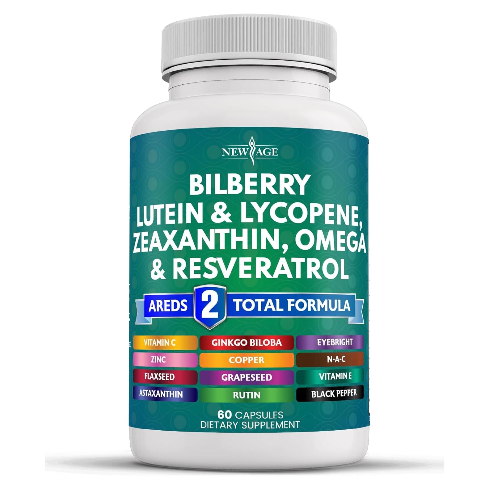 Vitaminas Oculares NEW AGE con Bilberry y Luteína - 60 Cápsulas