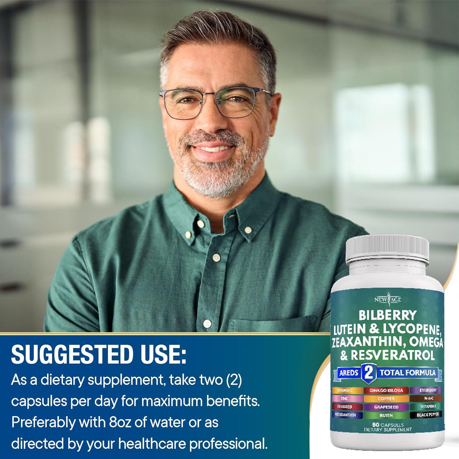 Vitaminas Oculares NEW AGE con Bilberry y Luteína - 60 Cápsulas