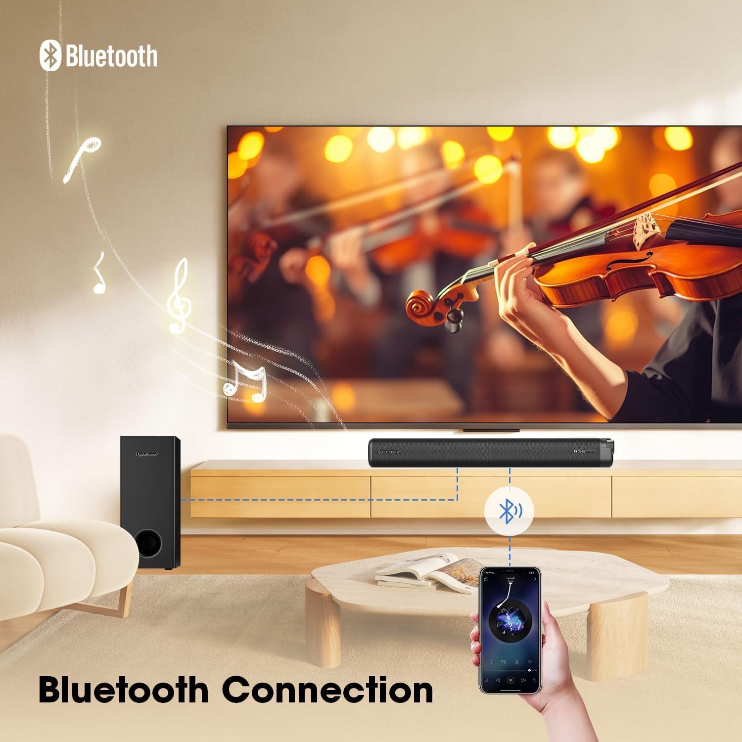 Barra de Sonido 2.1CH Chaowei con Subwoofer 70W y Bluetooth 5.3