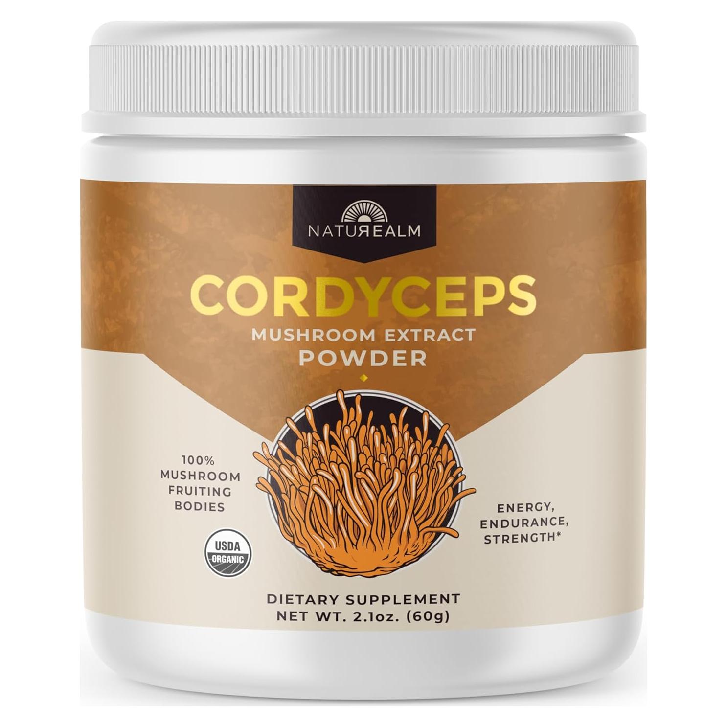 Polvo de Hongo Cordyceps Naturealm 59.5g - Energía y Enfoque