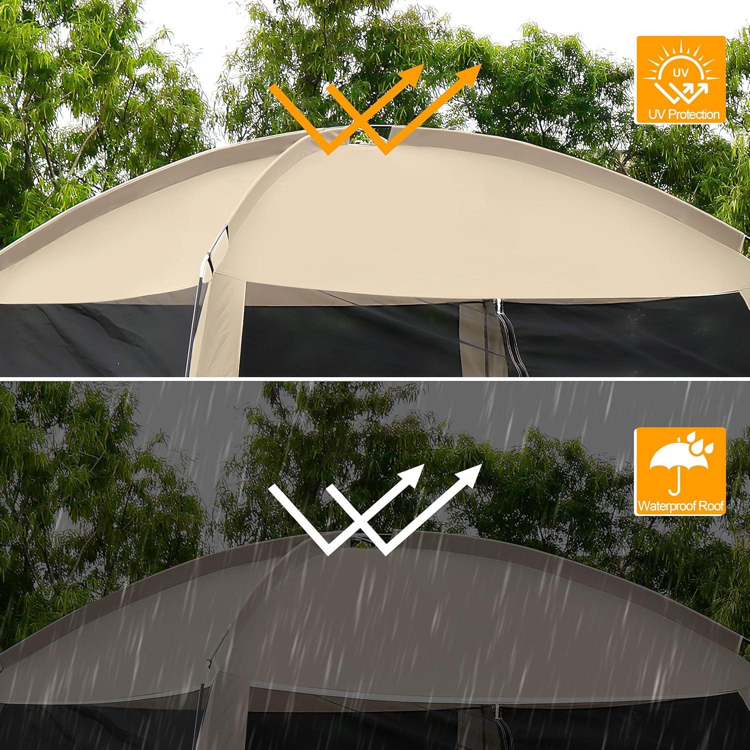 Carpa de Camping Ouwxim 8-10 Personas Impermeable 320x320 cm