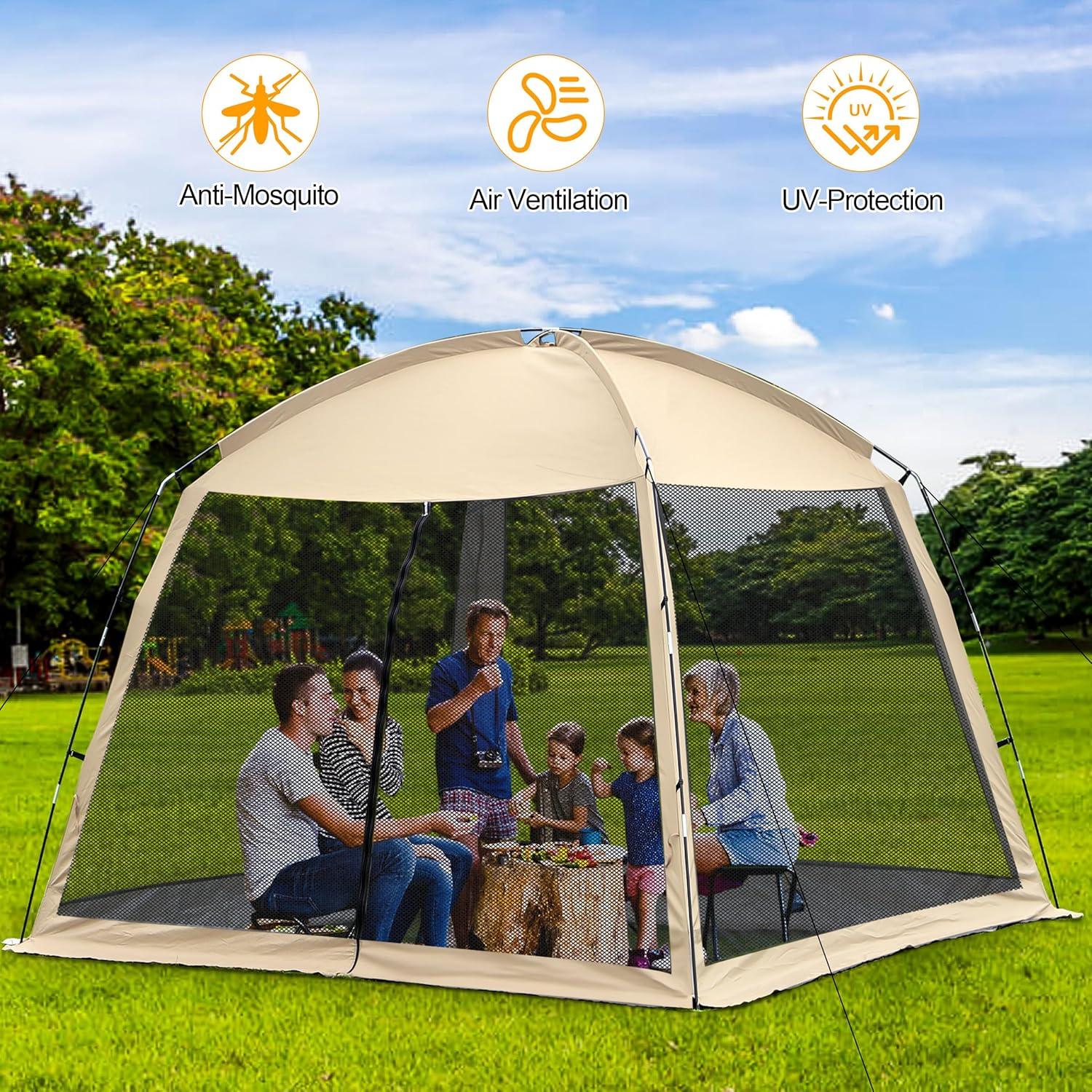 Carpa de Camping Ouwxim 8-10 Personas Impermeable 320x320 cm