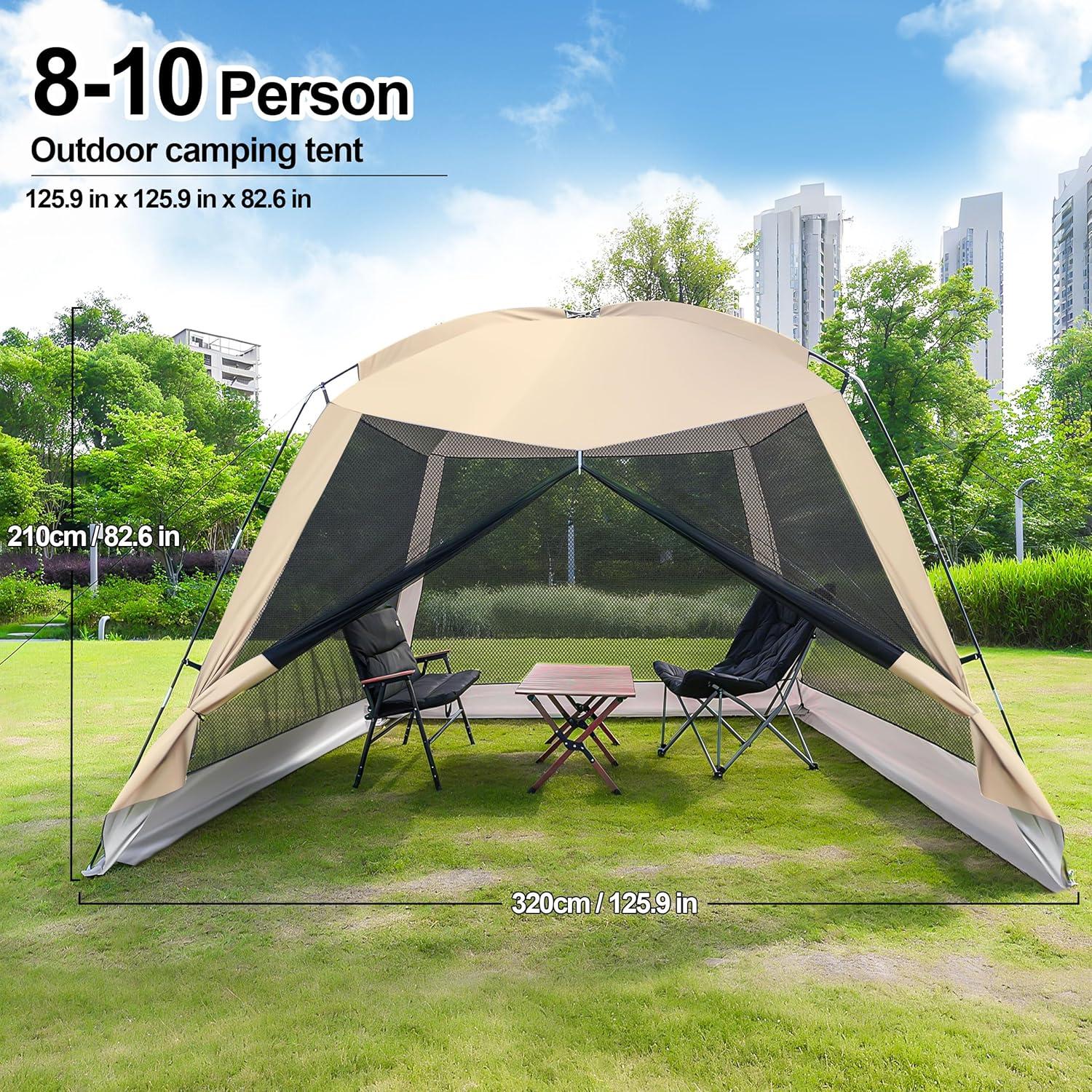 Carpa de Camping Ouwxim 8-10 Personas Impermeable 320x320 cm