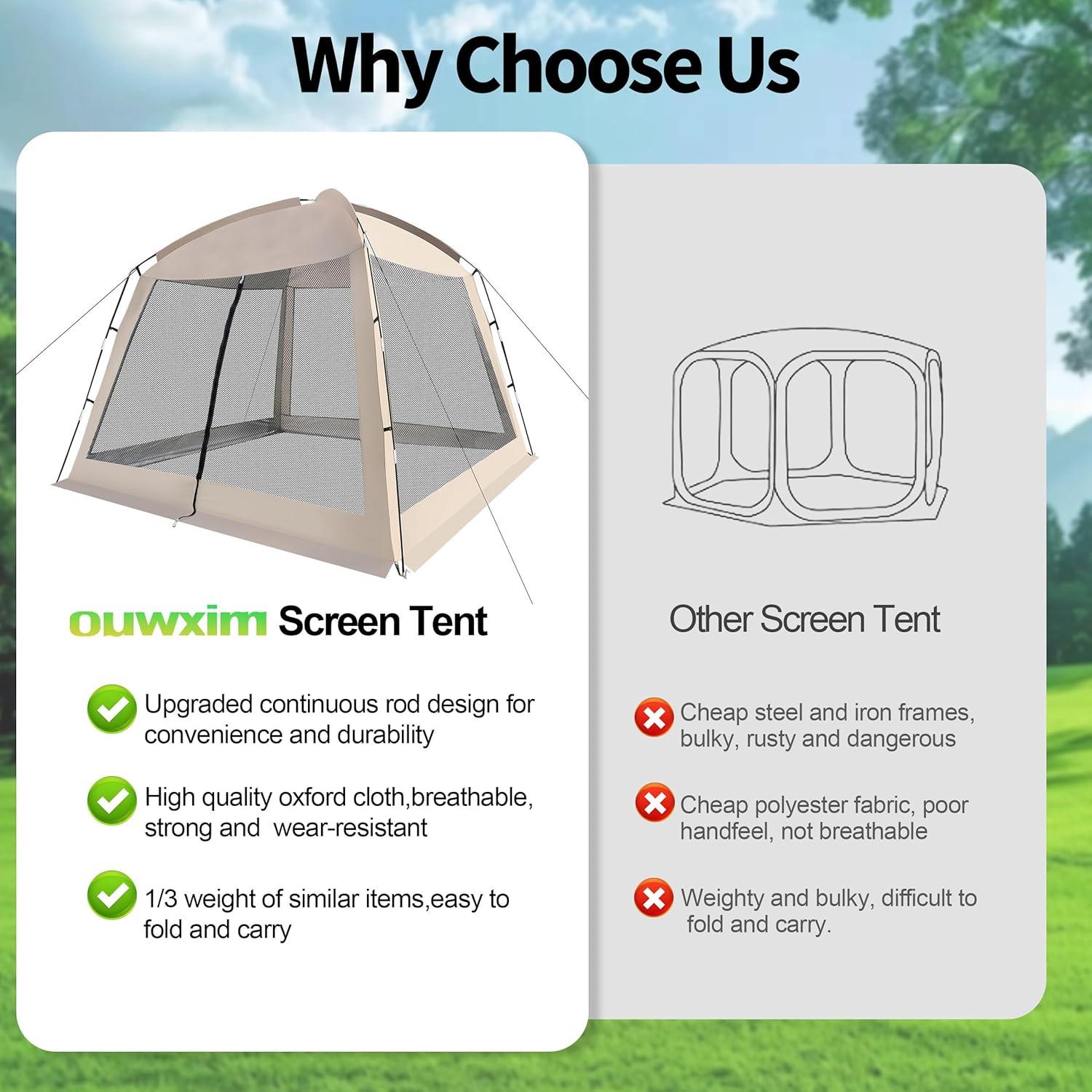 Carpa de Camping Ouwxim 8-10 Personas Impermeable 320x320 cm