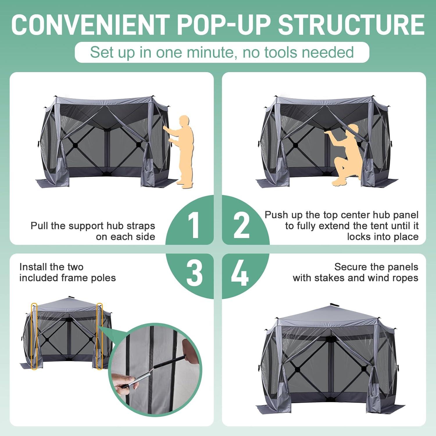 Carpa Plegable Instantánea Outvita 3x3m con Mosquitera