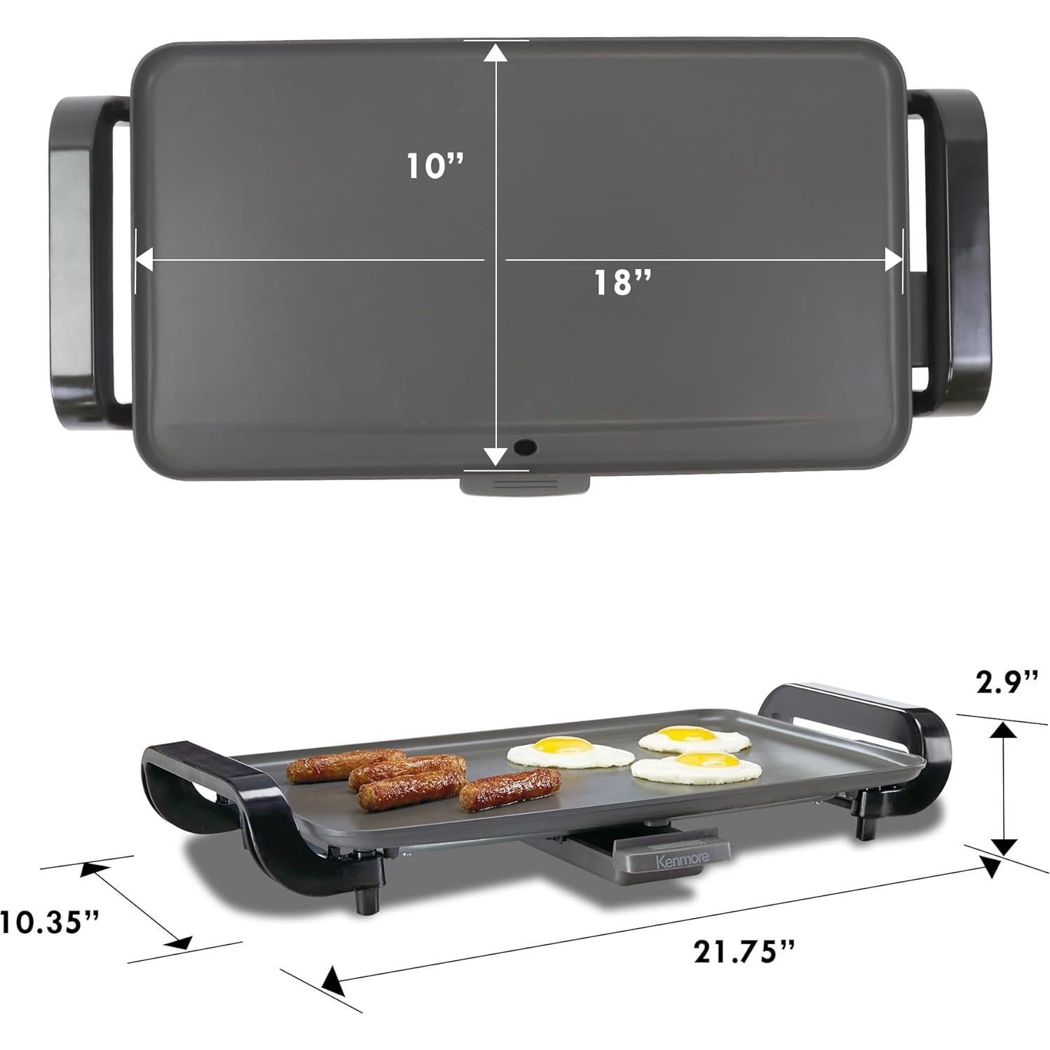 Plancha Eléctrica Kenmore 1500W Antiadherente 25.4x45.7 cm
