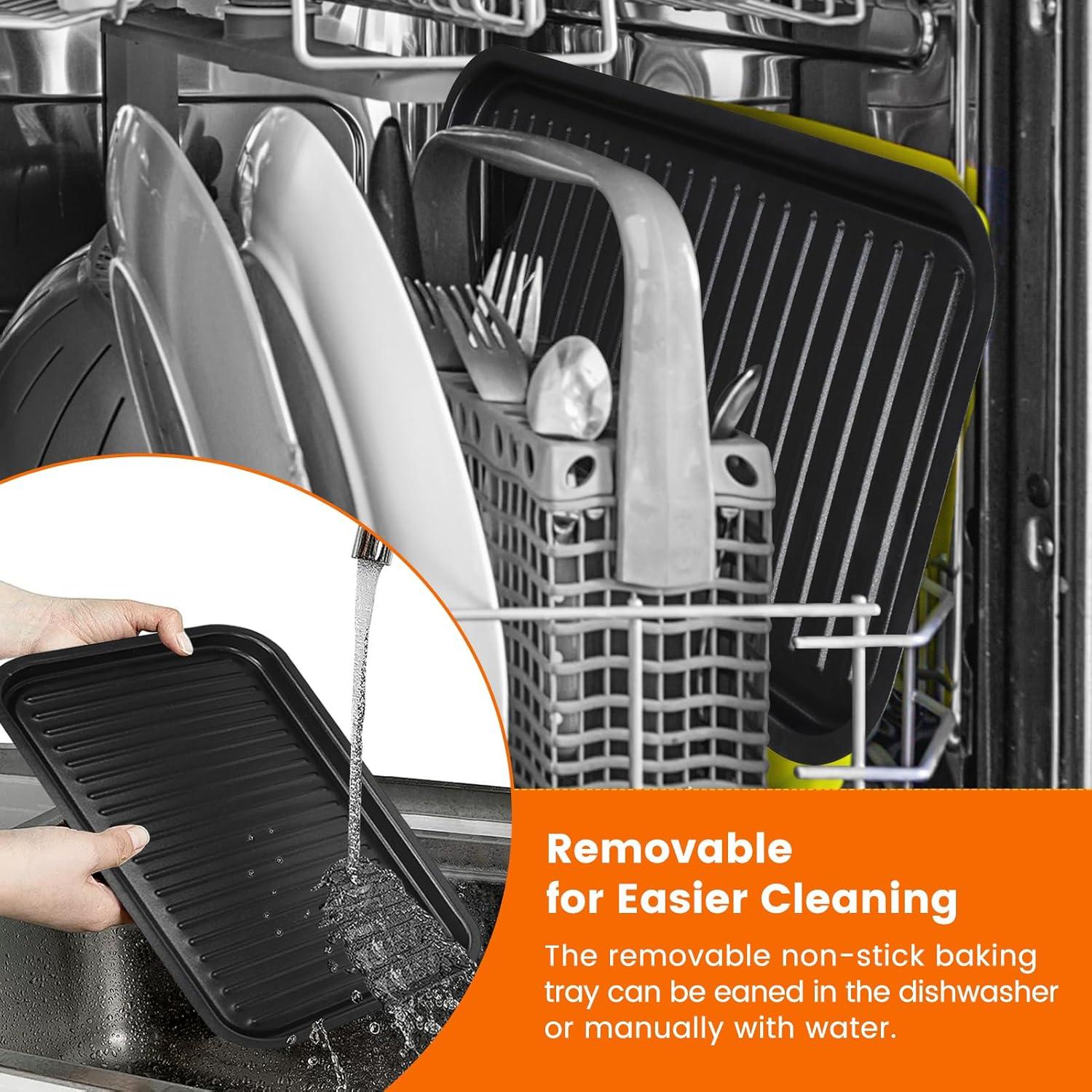 Parrilla eléctrica interior 2 en 1 NAUQUOHZ 1500W antiadherente