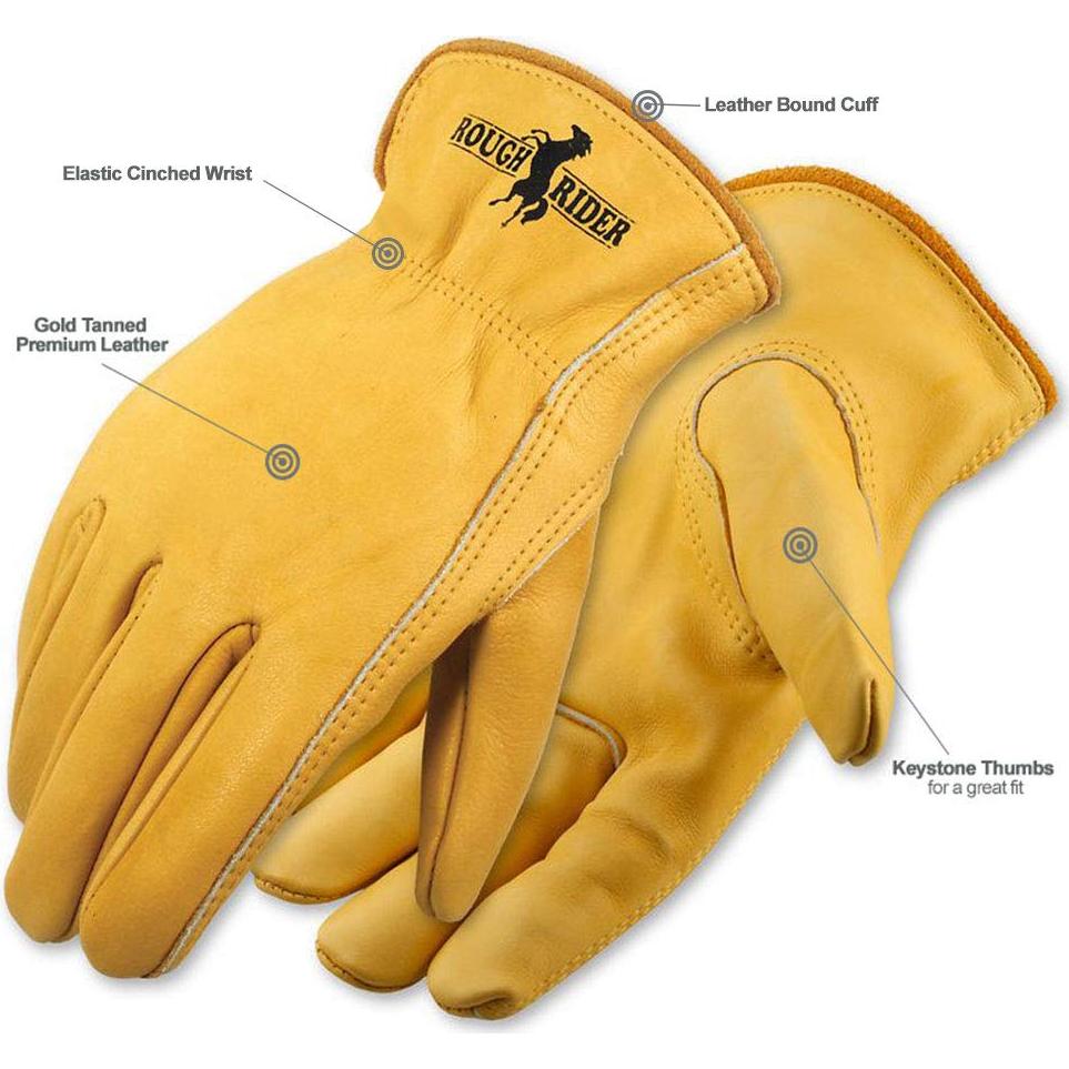 Guantes de Conductor de Cuero Galeton Rough Rider Medianos