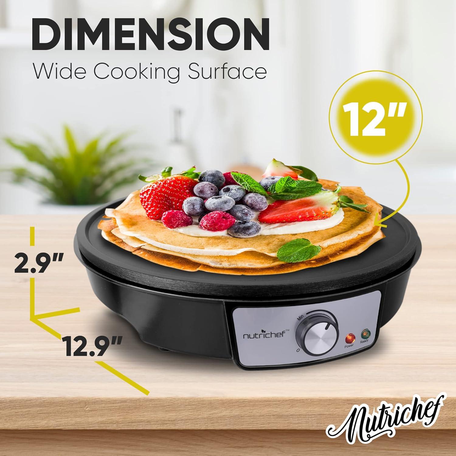 Horno Eléctrico NutriChef PCRM12 para Crepas 30 cm Antiadherente