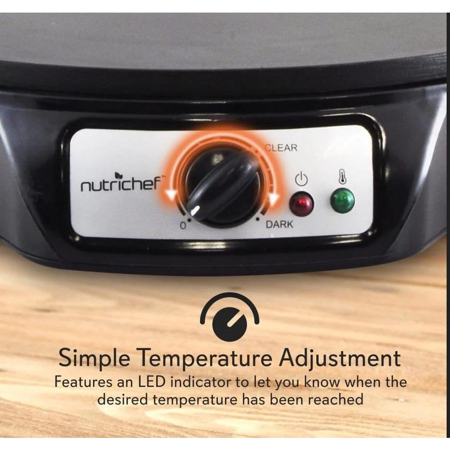 Horno Eléctrico NutriChef PCRM12 para Crepas 30 cm Antiadherente