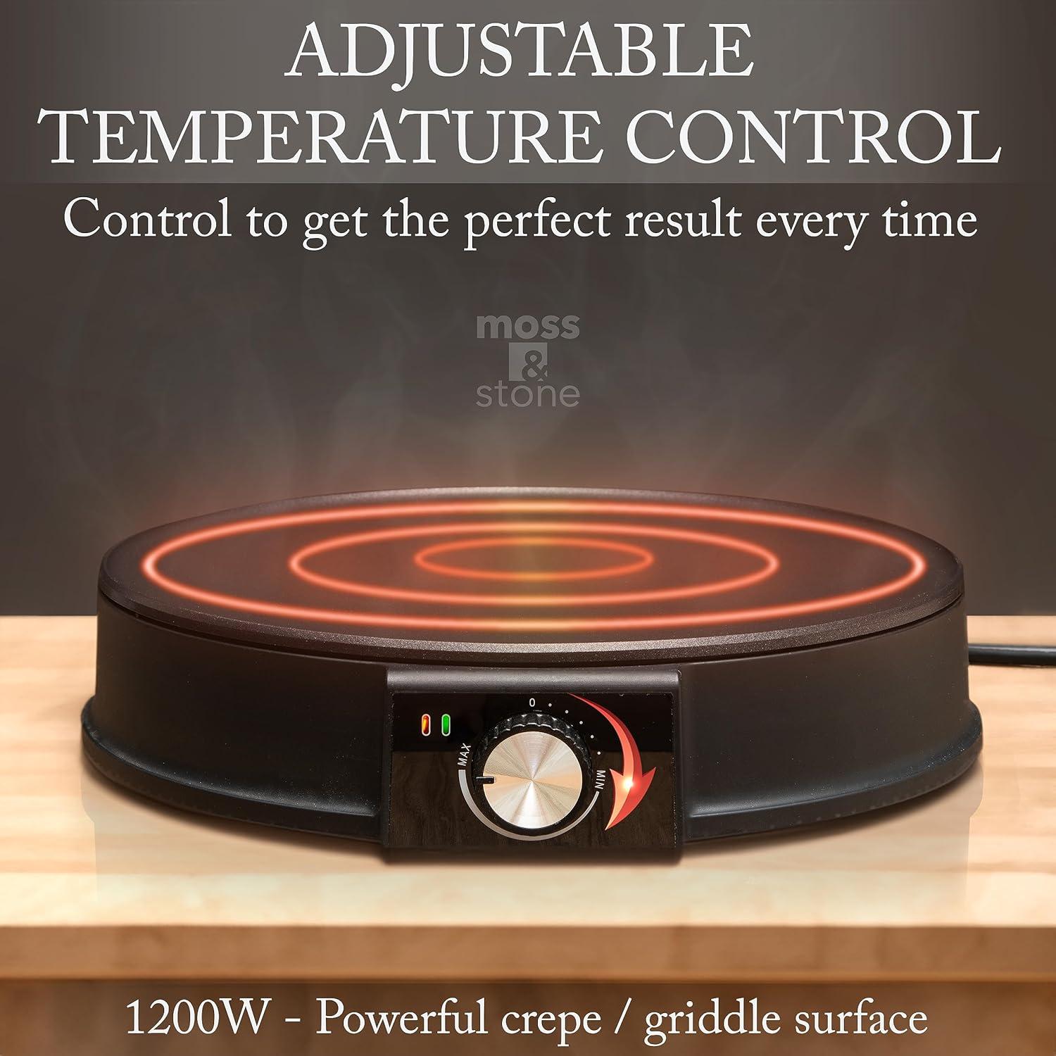 Moss & Stone Máquina Eléctrica para Crepas 30 cm Antiadherente