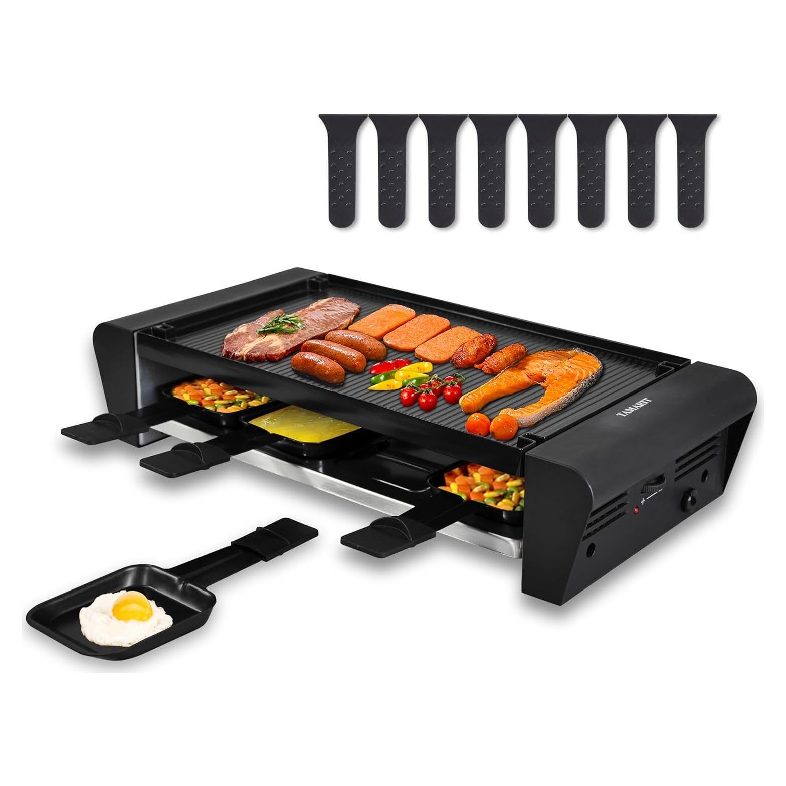 Parrilla Raclette TAMARIT 2 en 1 1300W para 8 Personas