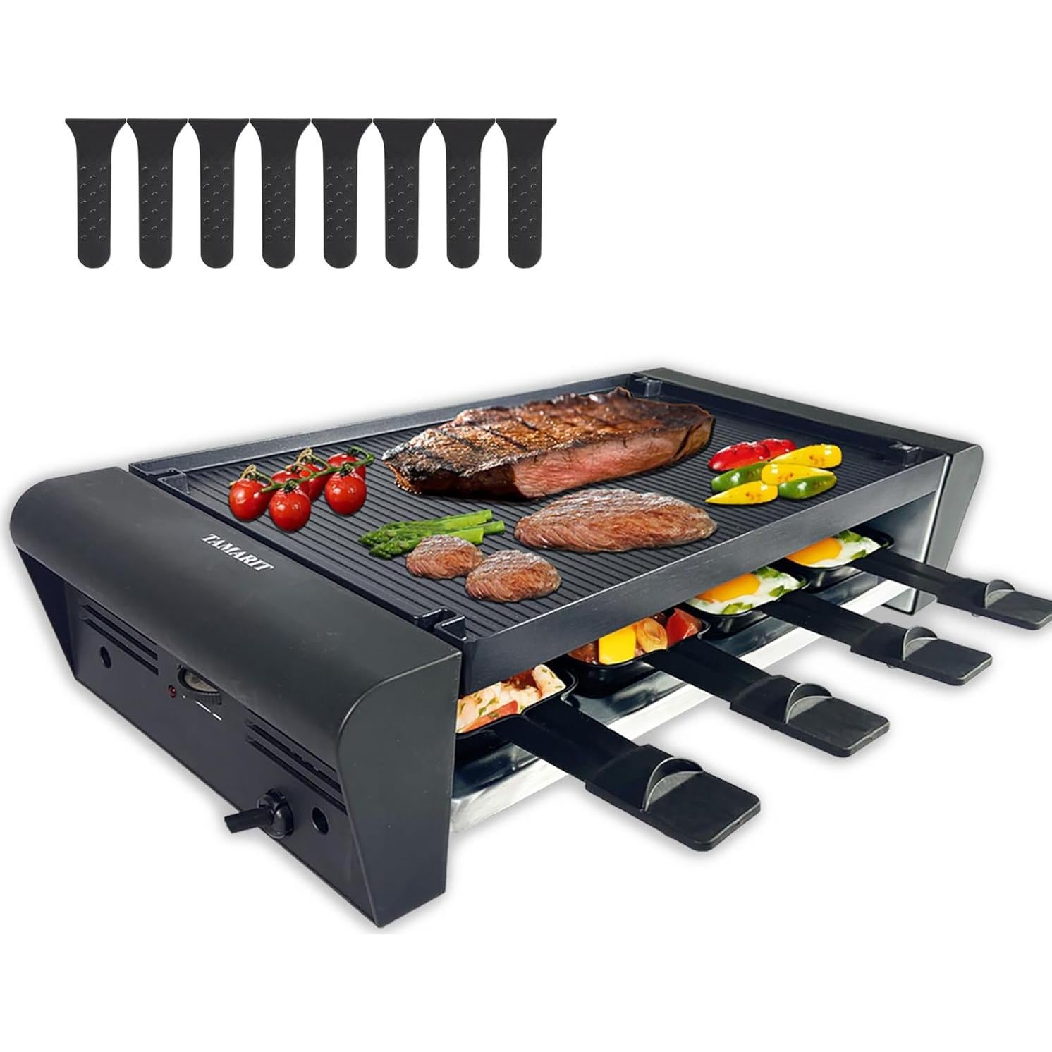 Parrilla Raclette TAMARIT 2 en 1 1300W para 8 Personas