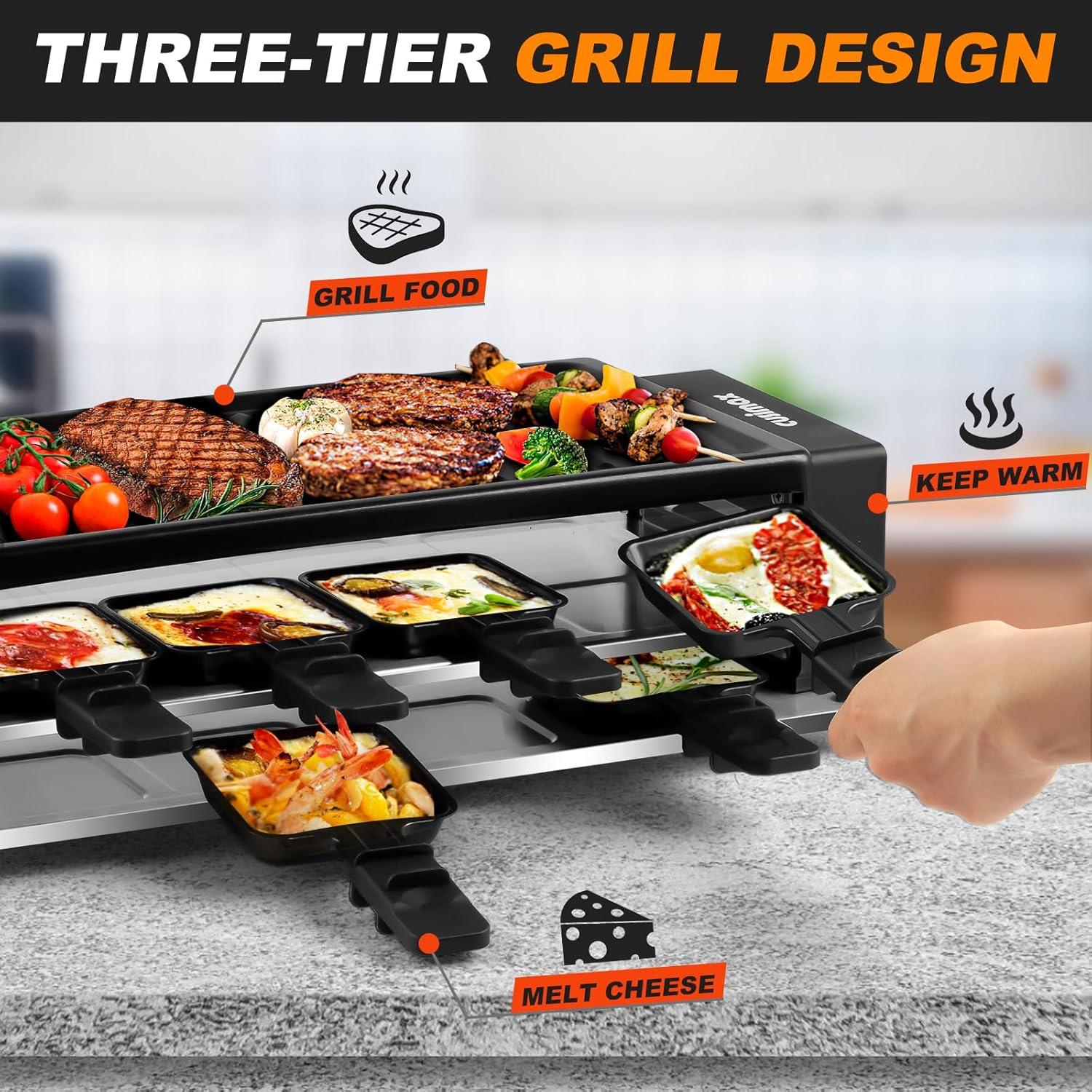 Parrilla Raclette CUSIMAX Eléctrica 48.26x20.32cm 950W