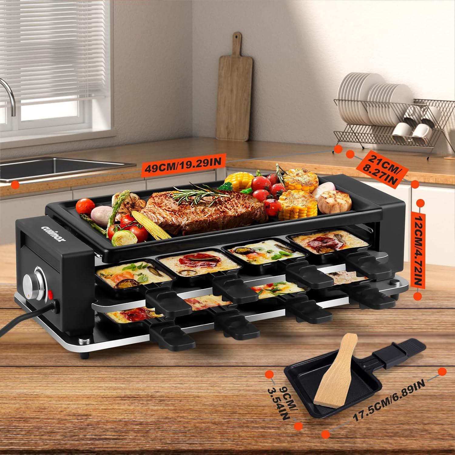 Parrilla Raclette CUSIMAX Eléctrica 48.26x20.32cm 950W