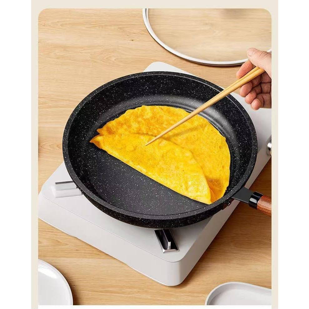 Sartén Antiadherente FJPTFENG 33 cm con Tapa de Vidrio