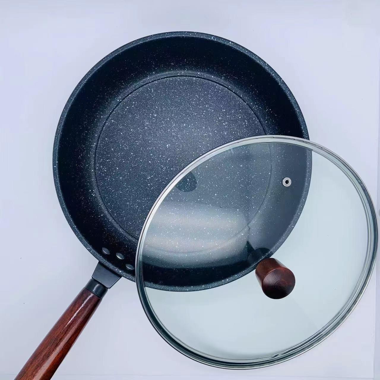 Sartén Antiadherente FJPTFENG 33 cm con Tapa de Vidrio