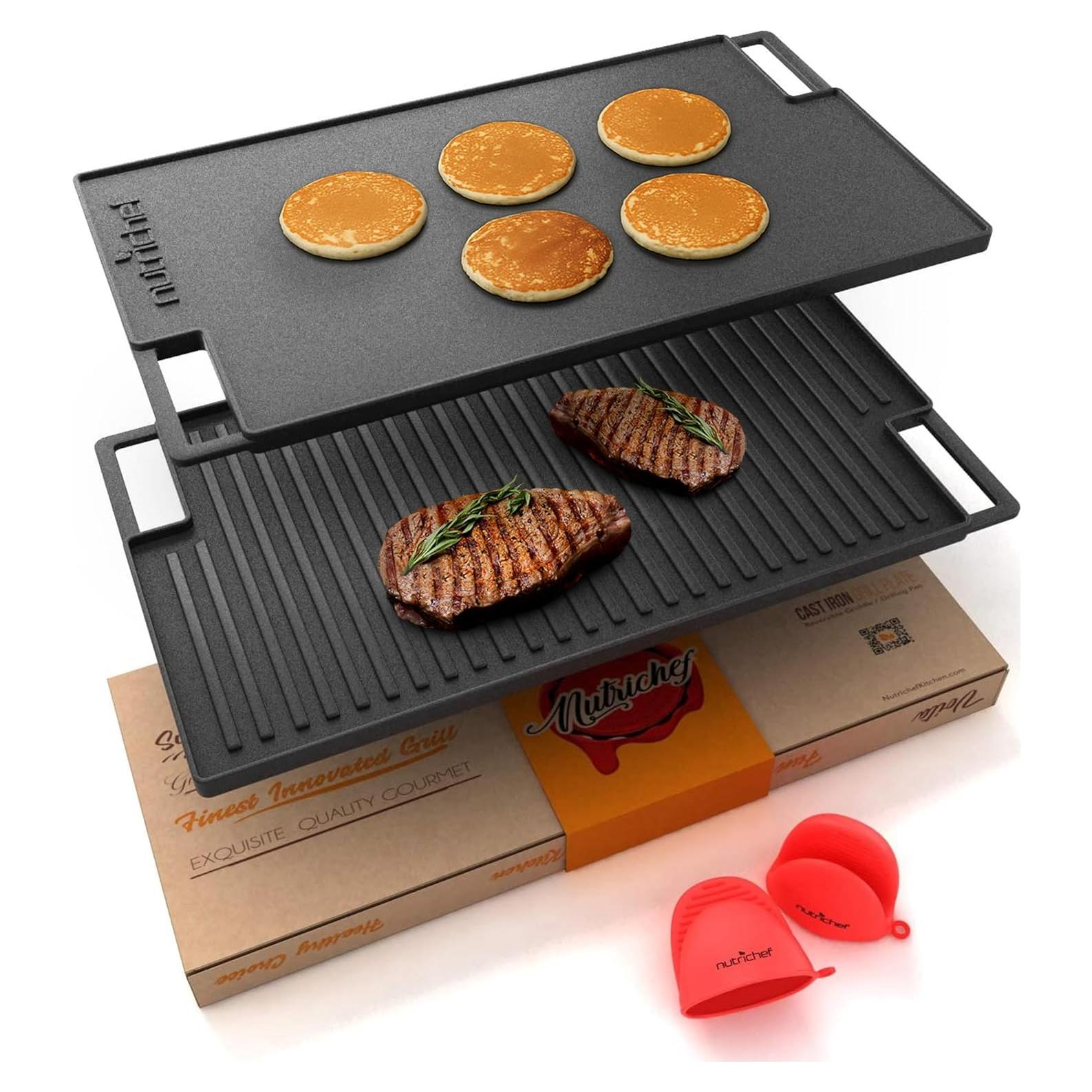 Placa de Parrilla Reversible NutriChef 45.72x25.4cm Hierro Fundido
