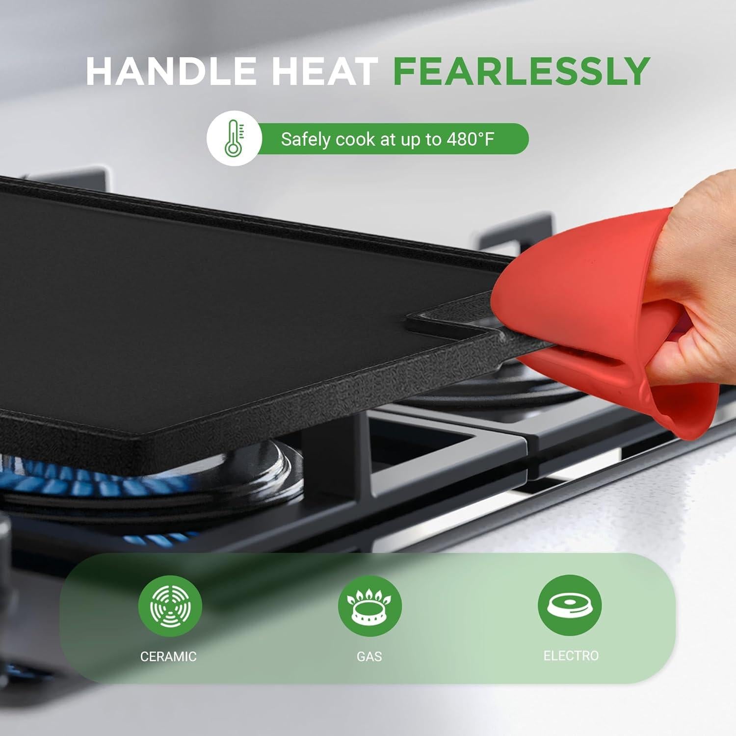 Placa de Parrilla Reversible NutriChef 45.72x25.4cm Hierro Fundido