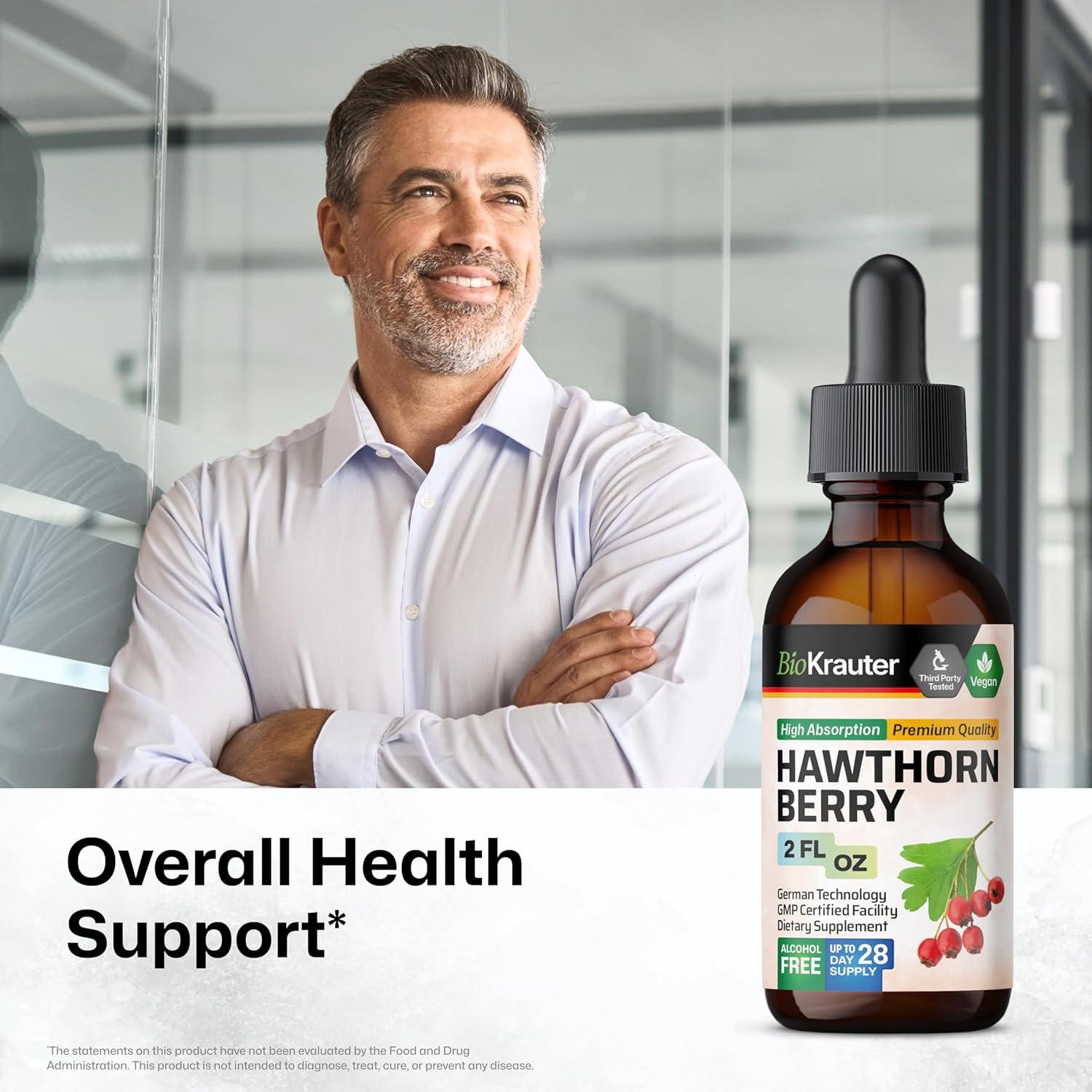 Extracto de Bayas de Espino BioKrauter 60 ml - Vegano y Sin Alcohol