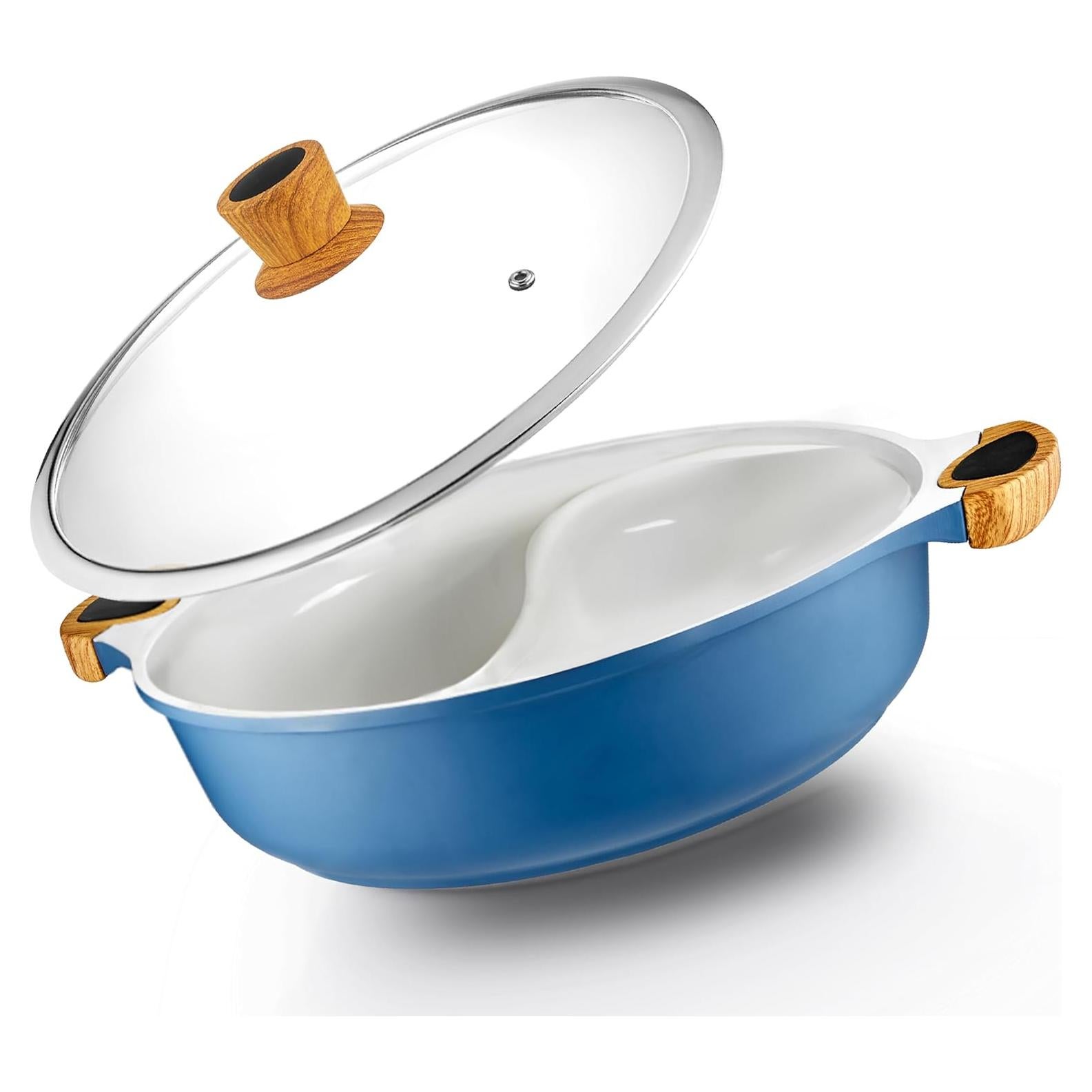 Olla Dividida Antiadherente Innovaciones Modernas 5L Azul