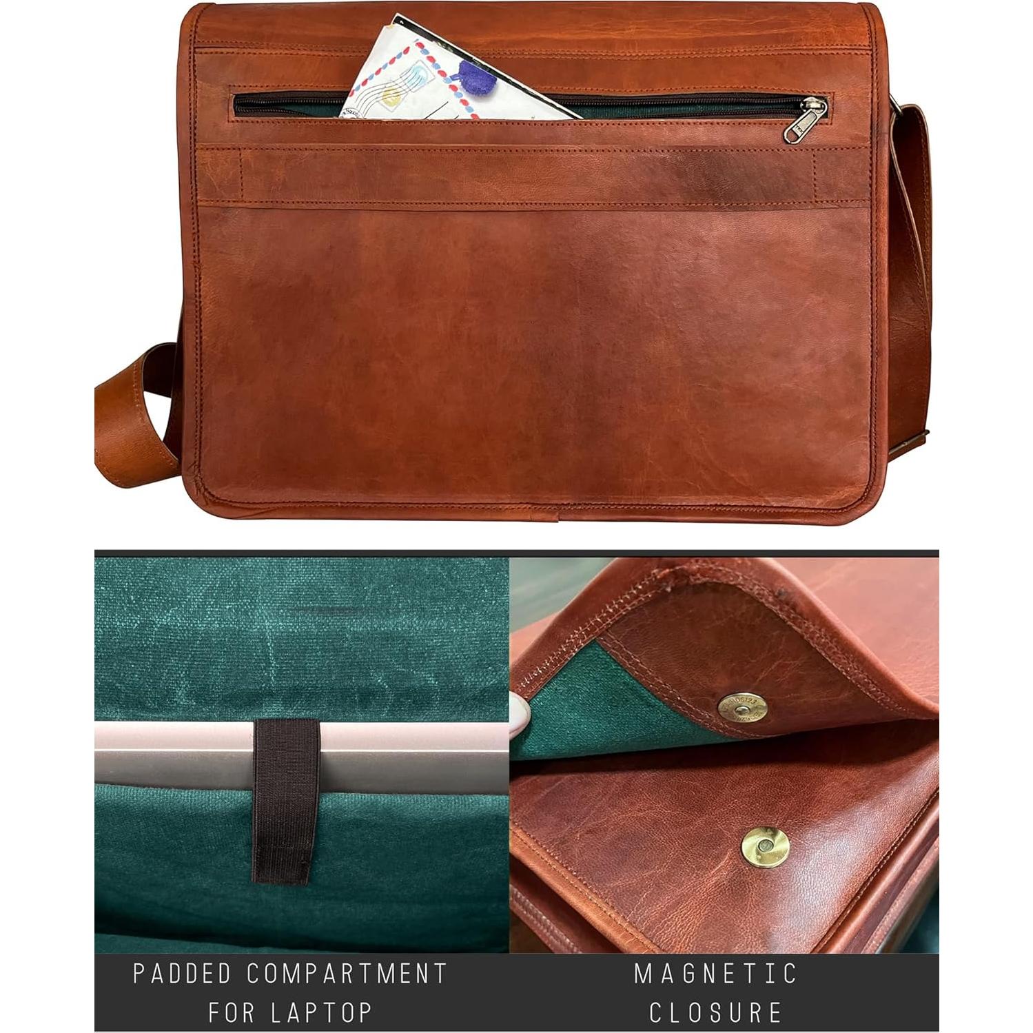 Bolsa Mensajero de Cuero Rustic Town 14" para Laptop 13.3"