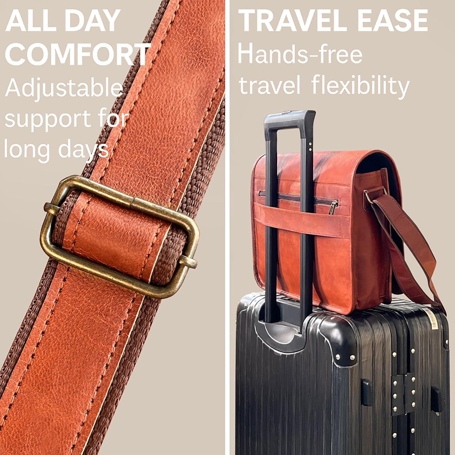 Bolsa Mensajero de Cuero Rustic Town 14" para Laptop 13.3"