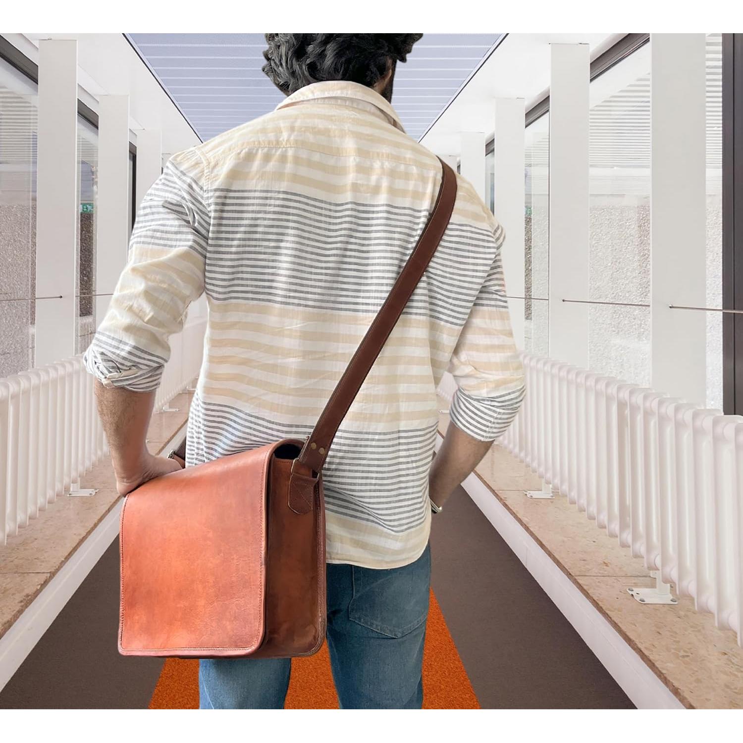 Bolsa Mensajero de Cuero Rustic Town 14" para Laptop 13.3"