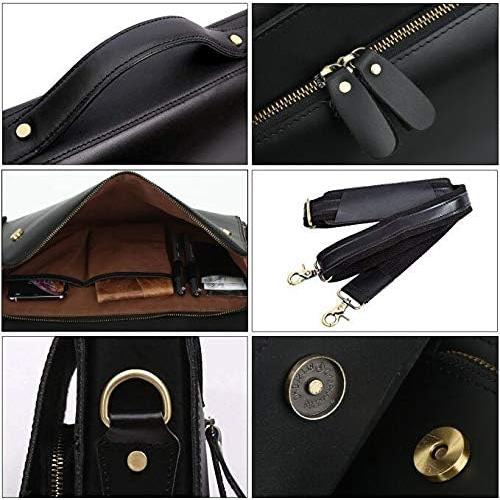 Maletín de Cuero Leathario para Laptop 14" Negro