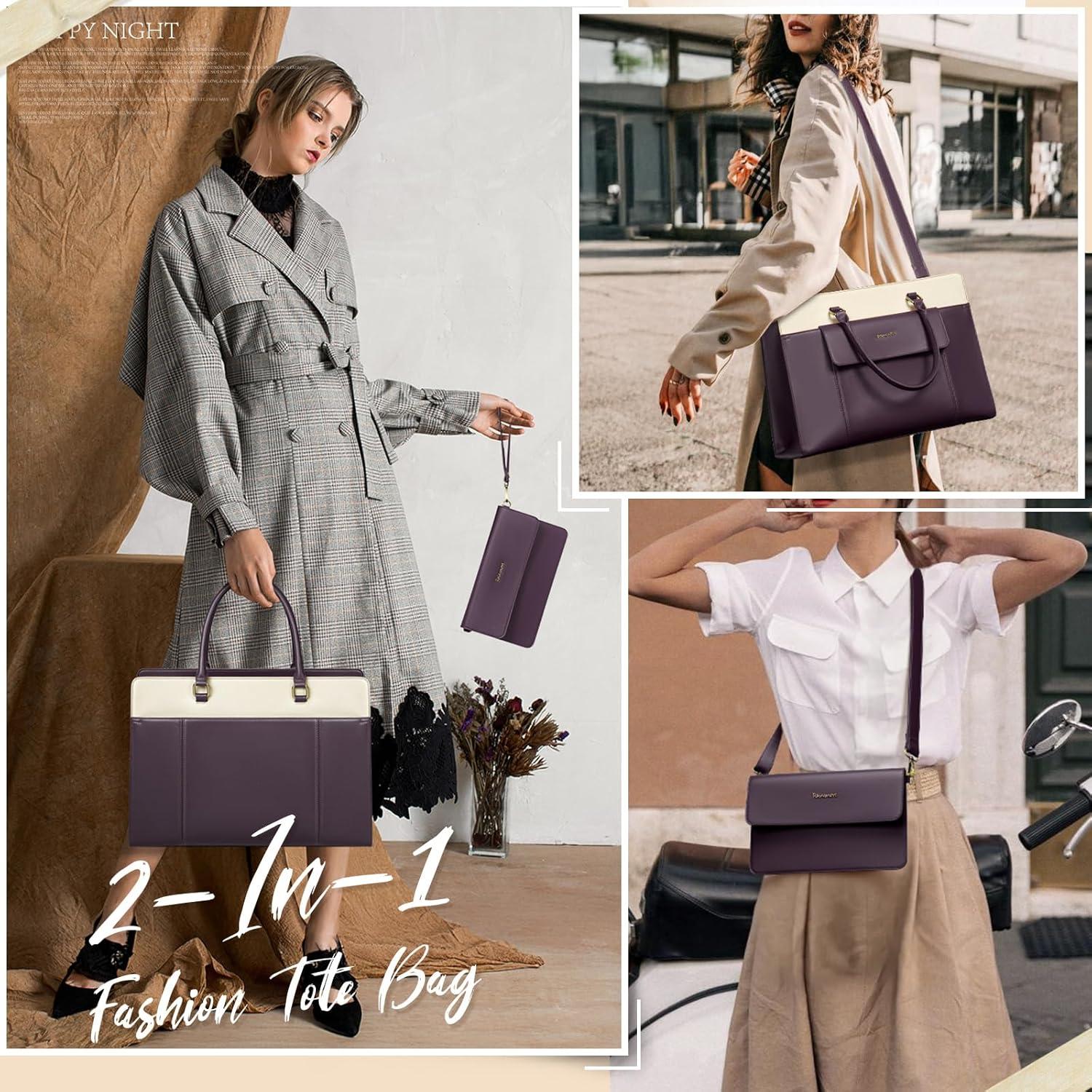 Bolsa de Laptop RAINSMORE para Mujeres 15.6" Púrpura