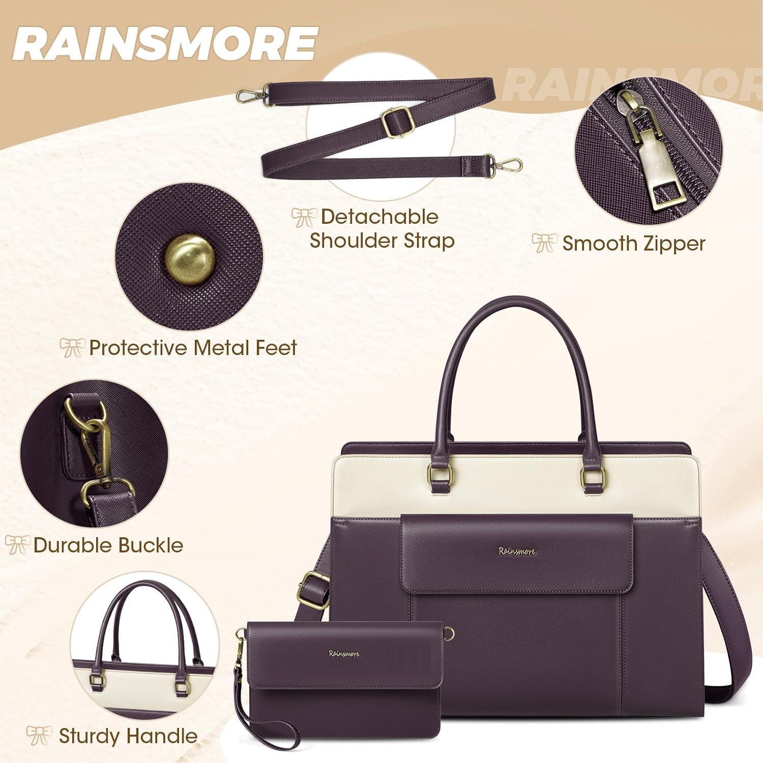 Bolsa de Laptop RAINSMORE para Mujeres 15.6" Púrpura