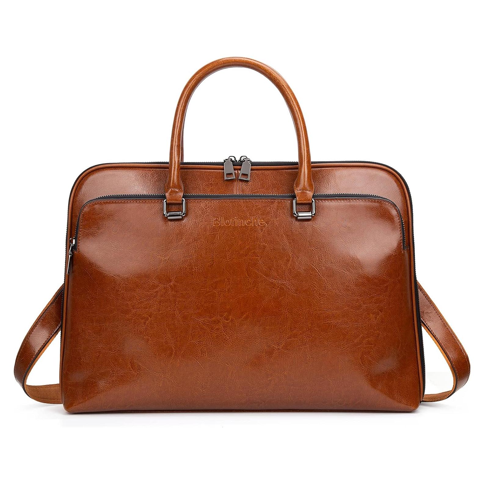 Bolso de mensajero Blofinche de cuero para laptop 15.6"