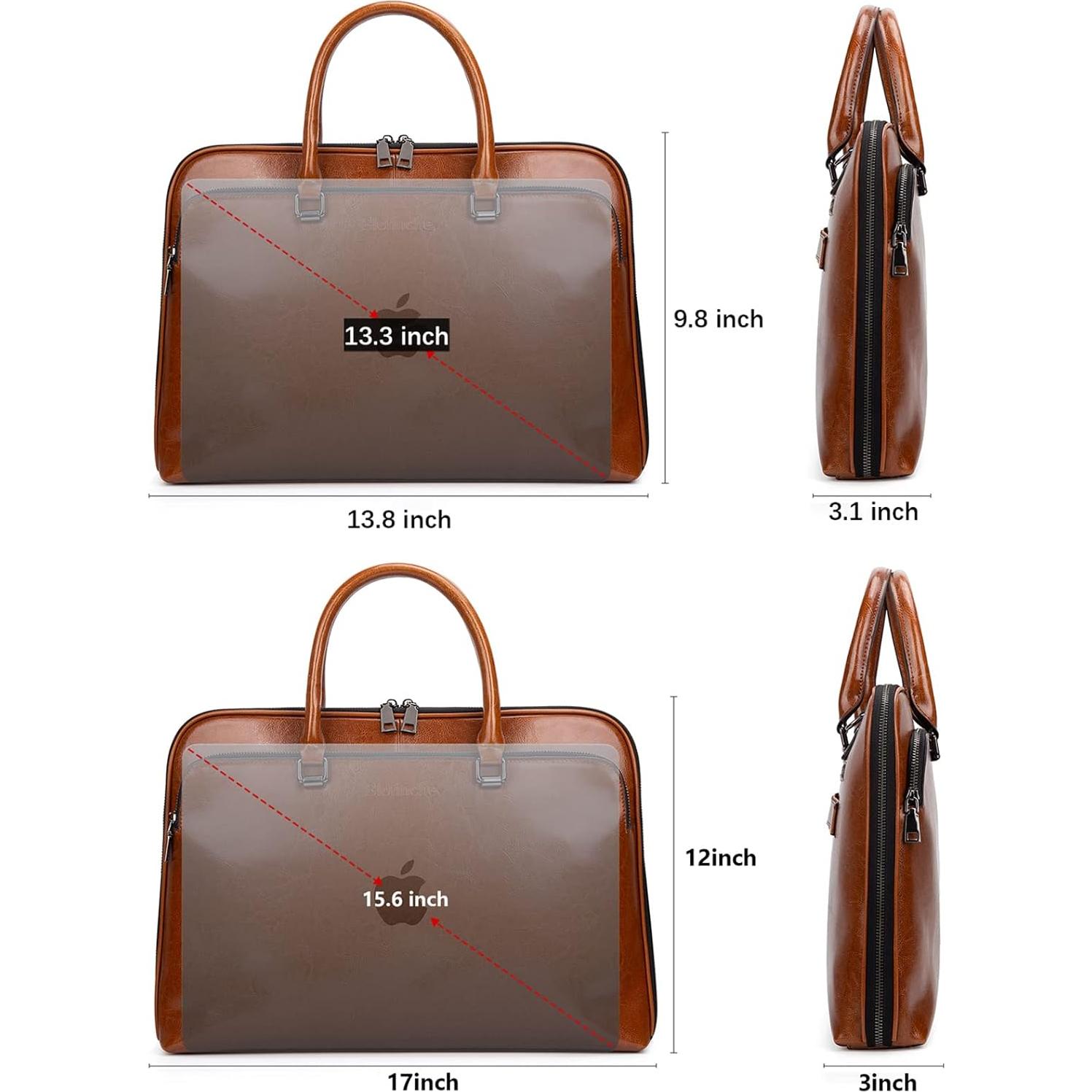 Bolso de mensajero Blofinche de cuero para laptop 15.6"