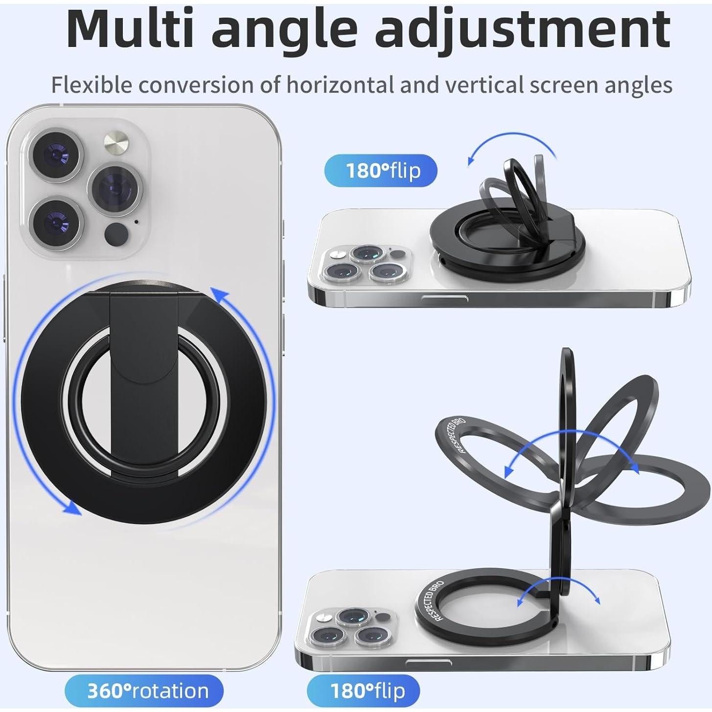 Soporte Magnético RESPECTED BRO para iPhone 12-16, Negro