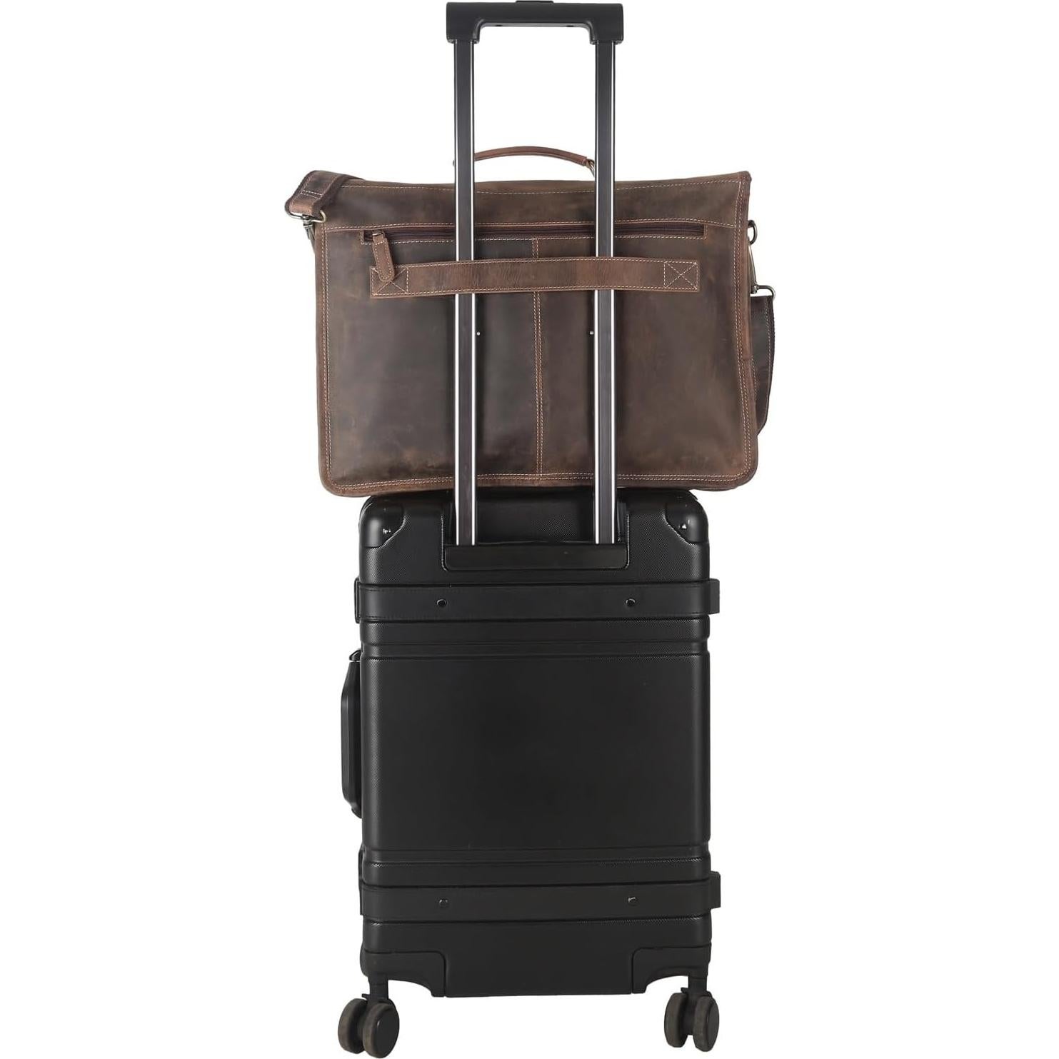 Maletín de cuero Komal para laptop 45.72 cm unisex