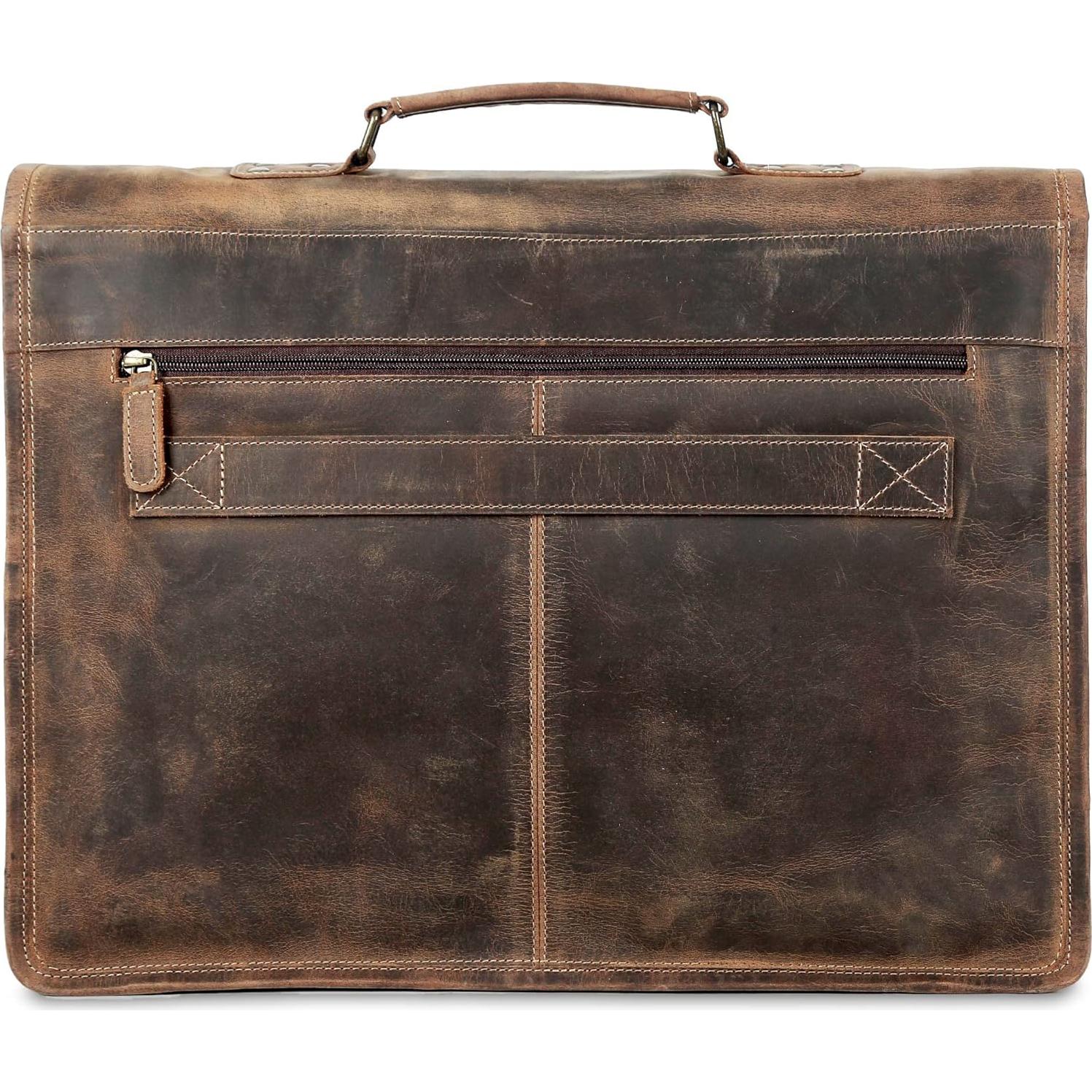 Maletín de cuero Komal para laptop 45.72 cm unisex