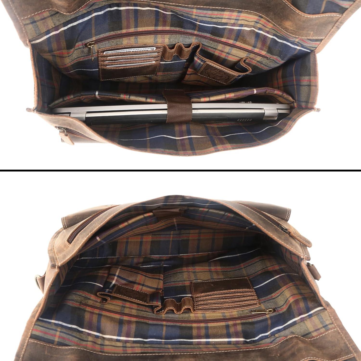 Maletín de cuero Komal para laptop 45.72 cm unisex