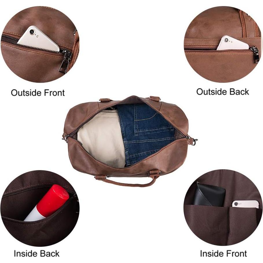 Bolsa de Viaje Seyfocnia Vintage Unisex con Compartimento para Zapatos